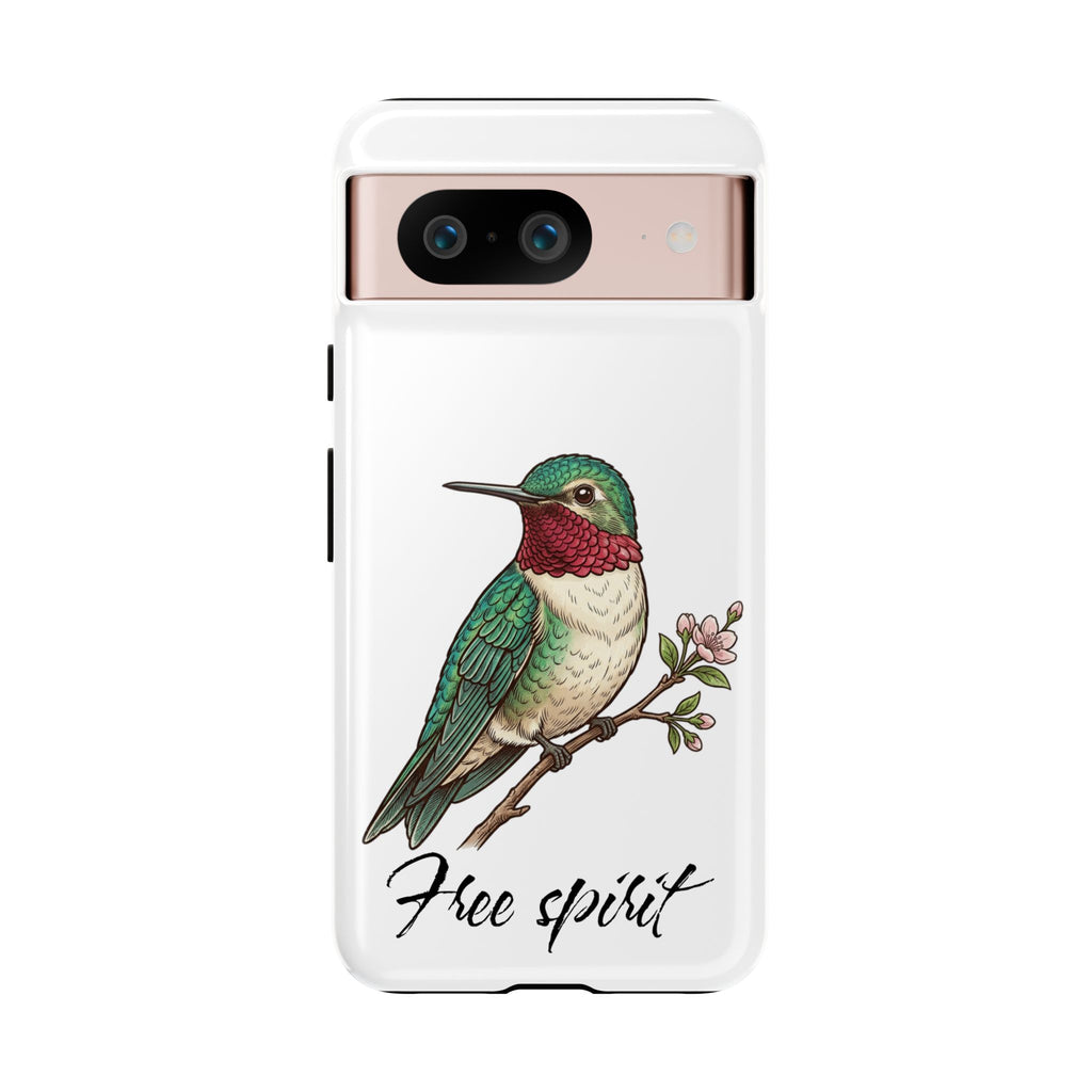 Hummingbird 'Free Spirit' Tough Phone Case — Protective Floral Bird Design