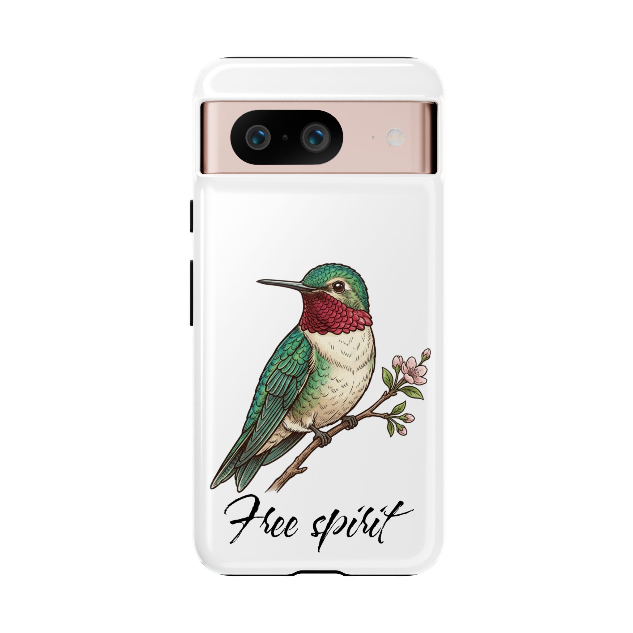 Hummingbird 'Free Spirit' Tough Phone Case — Protective Floral Bird Design