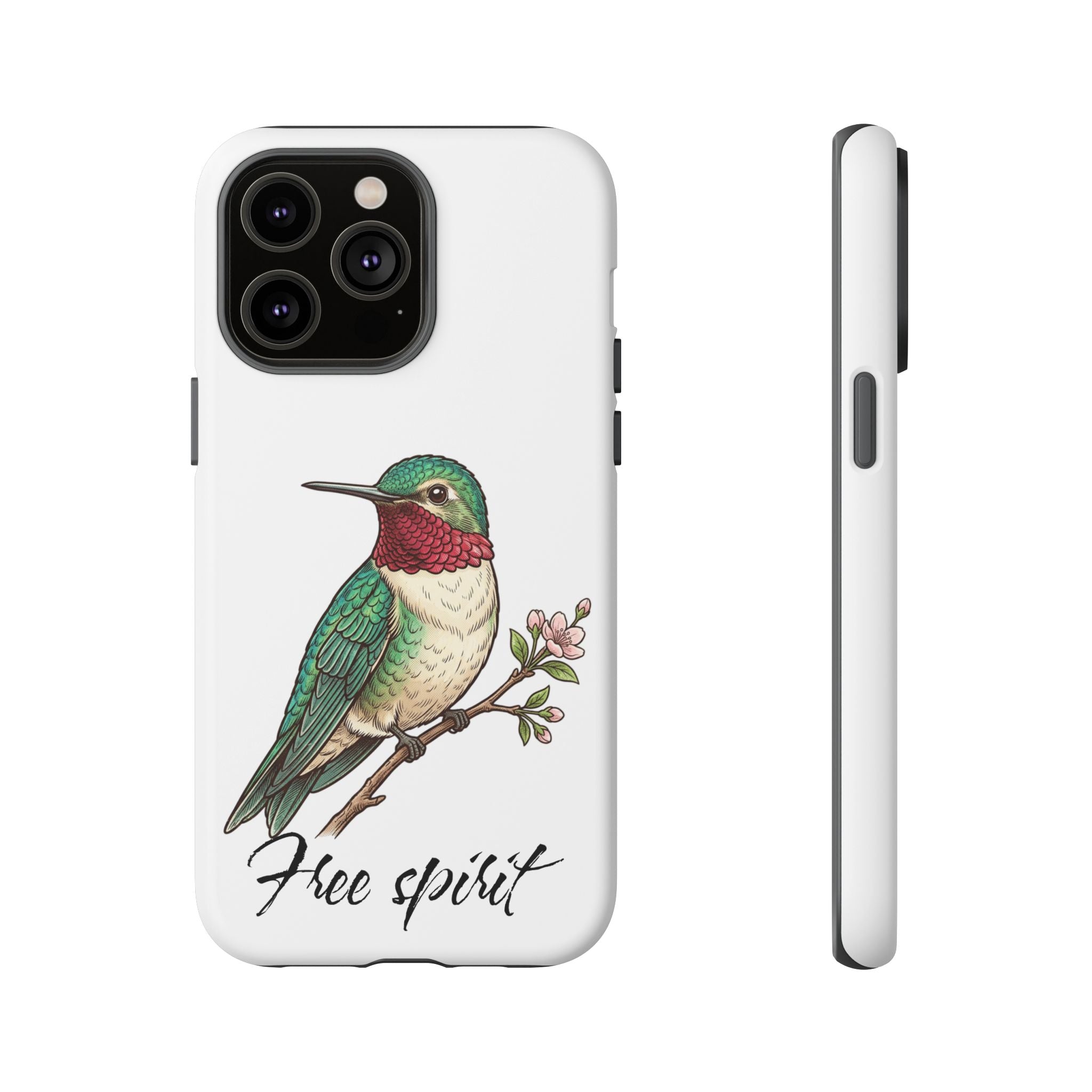 Hummingbird 'Free Spirit' Tough Phone Case — Protective Floral Bird Design
