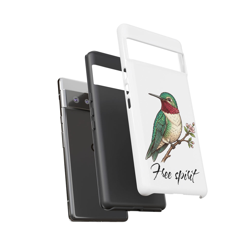 Hummingbird 'Free Spirit' Tough Phone Case — Protective Floral Bird Design