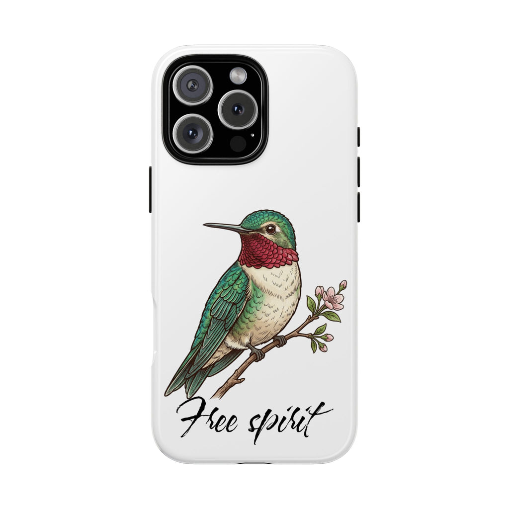 Hummingbird 'Free Spirit' Tough Phone Case — Protective Floral Bird Design