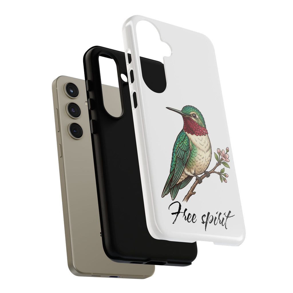 Hummingbird 'Free Spirit' Tough Phone Case — Protective Floral Bird Design