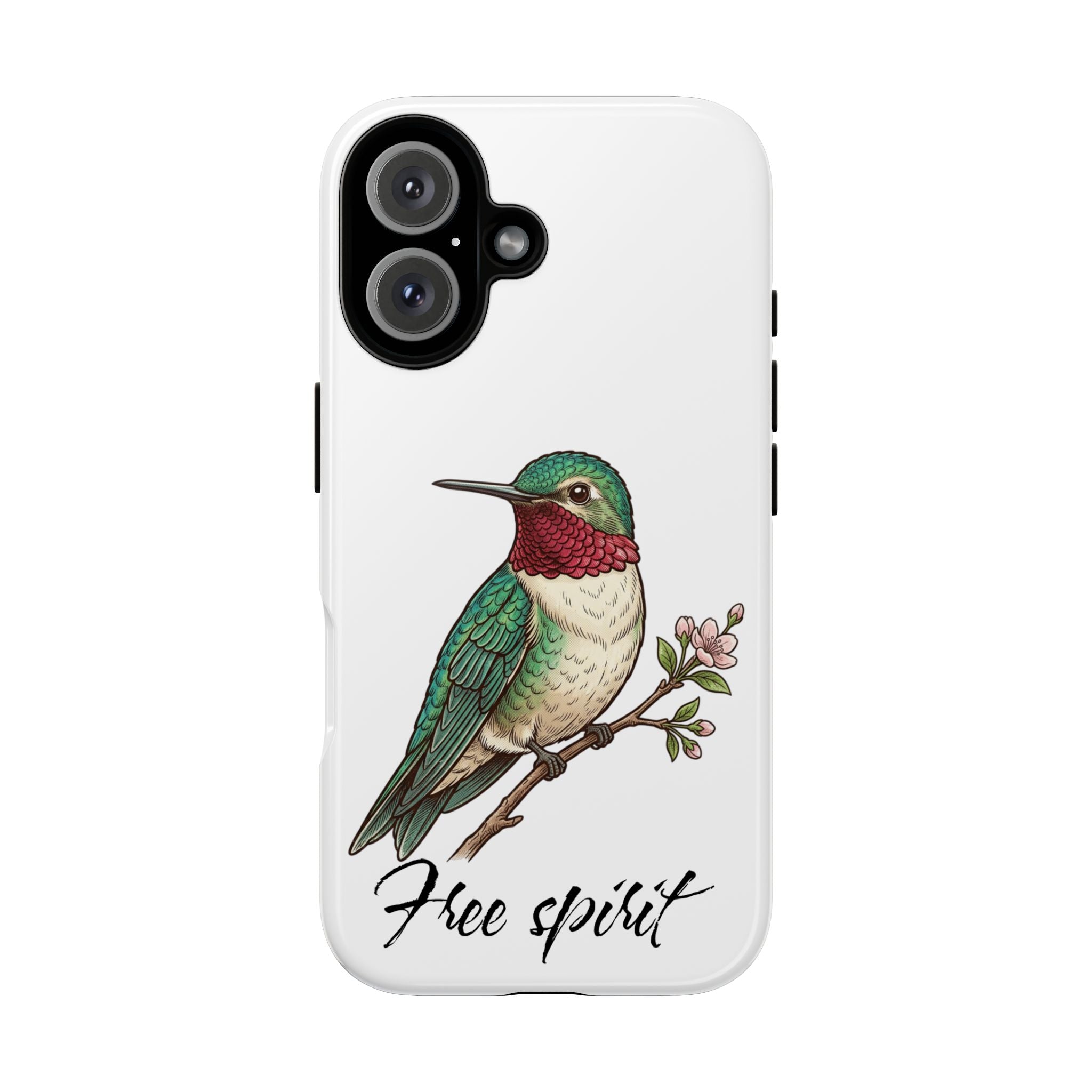 Hummingbird 'Free Spirit' Tough Phone Case — Protective Floral Bird Design