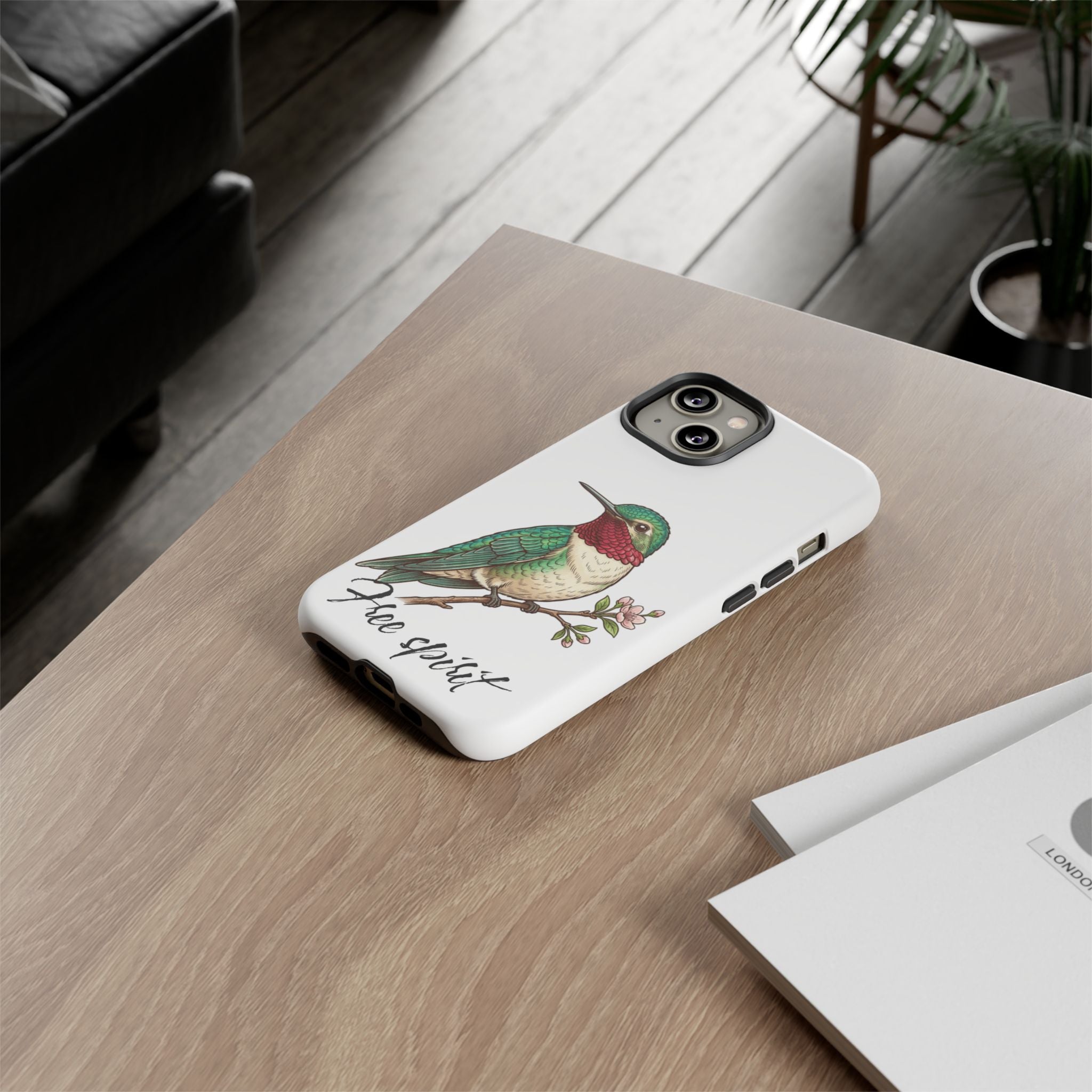 Hummingbird 'Free Spirit' Tough Phone Case — Protective Floral Bird Design