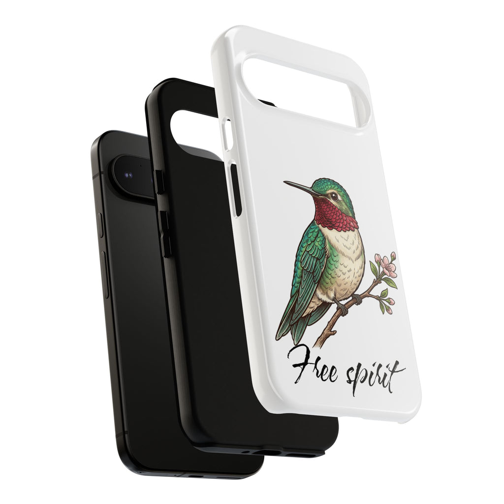Hummingbird 'Free Spirit' Tough Phone Case — Protective Floral Bird Design