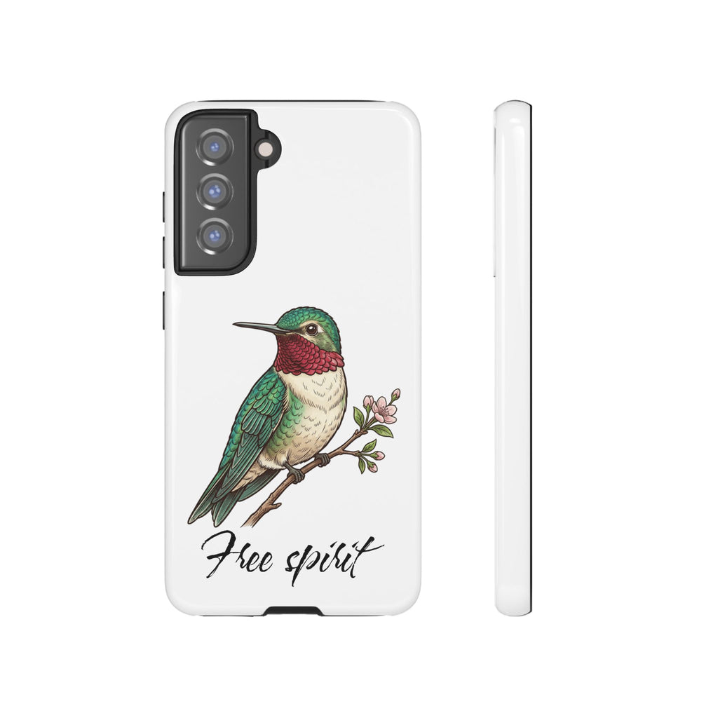 Hummingbird 'Free Spirit' Tough Phone Case — Protective Floral Bird Design