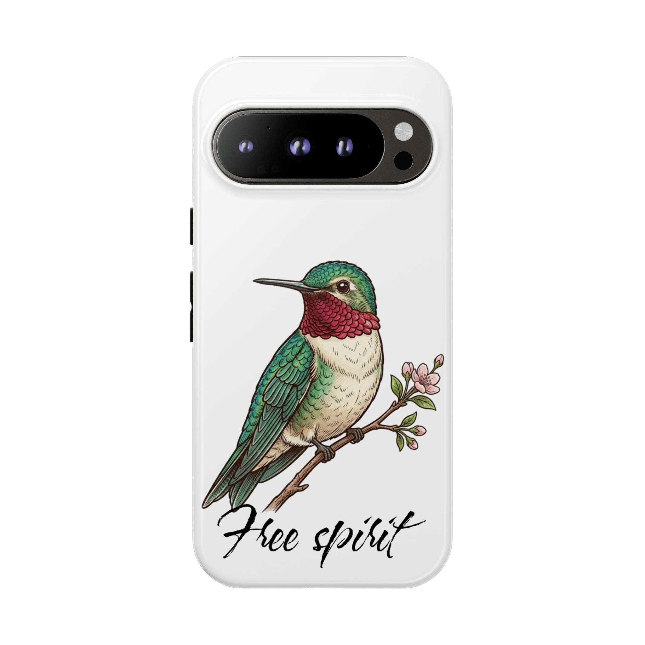 Hummingbird 'Free Spirit' Tough Phone Case — Protective Floral Bird Design