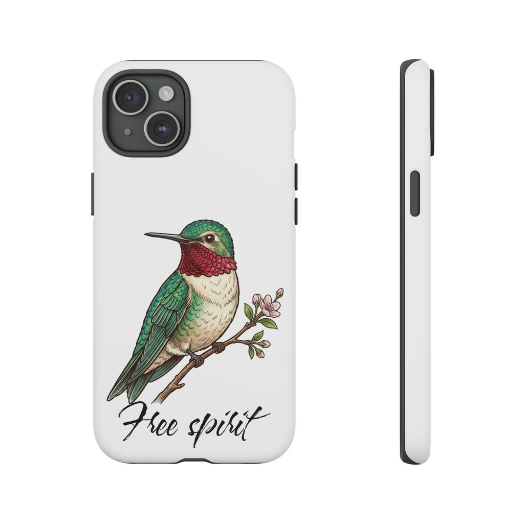 Hummingbird 'Free Spirit' Tough Phone Case — Protective Floral Bird Design