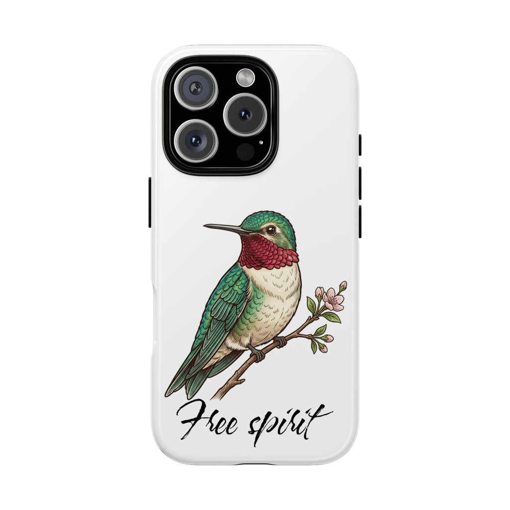 Hummingbird 'Free Spirit' Tough Phone Case — Protective Floral Bird Design