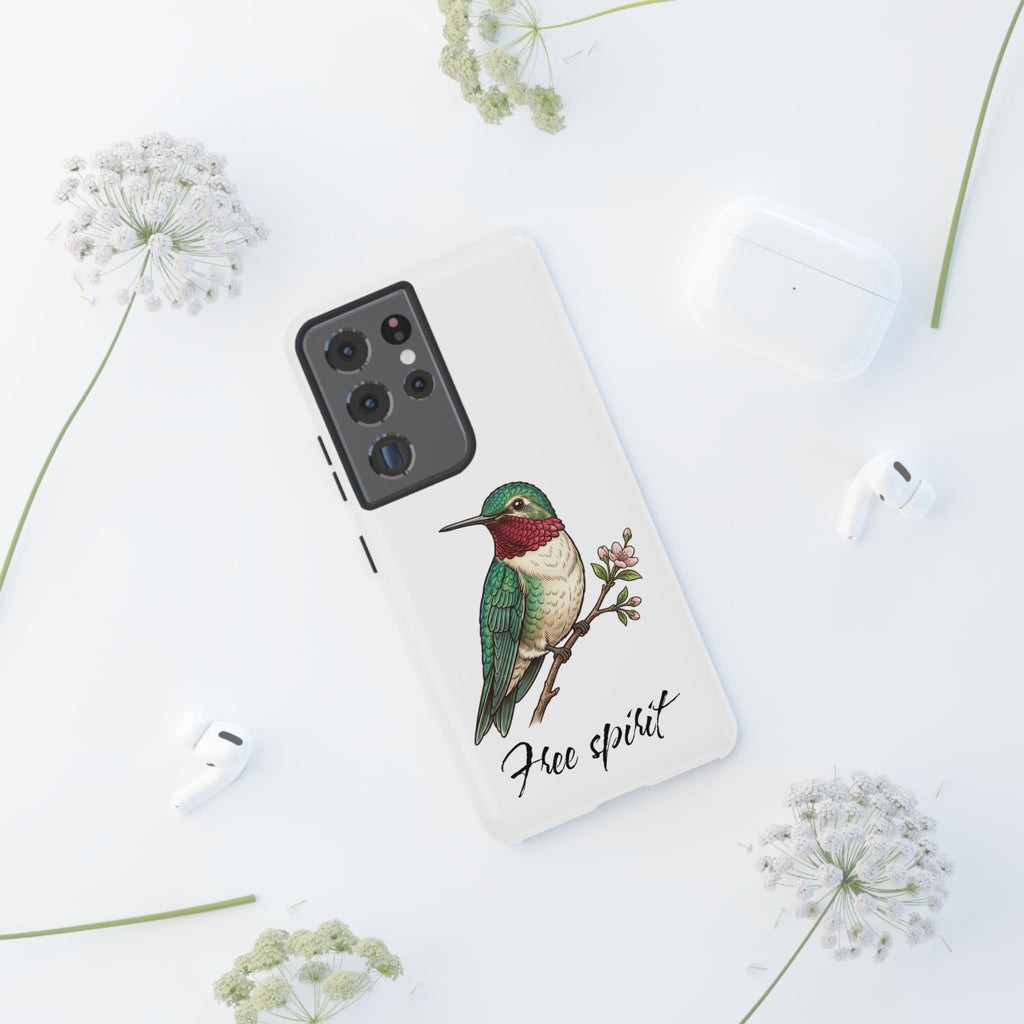 Hummingbird 'Free Spirit' Tough Phone Case — Protective Floral Bird Design