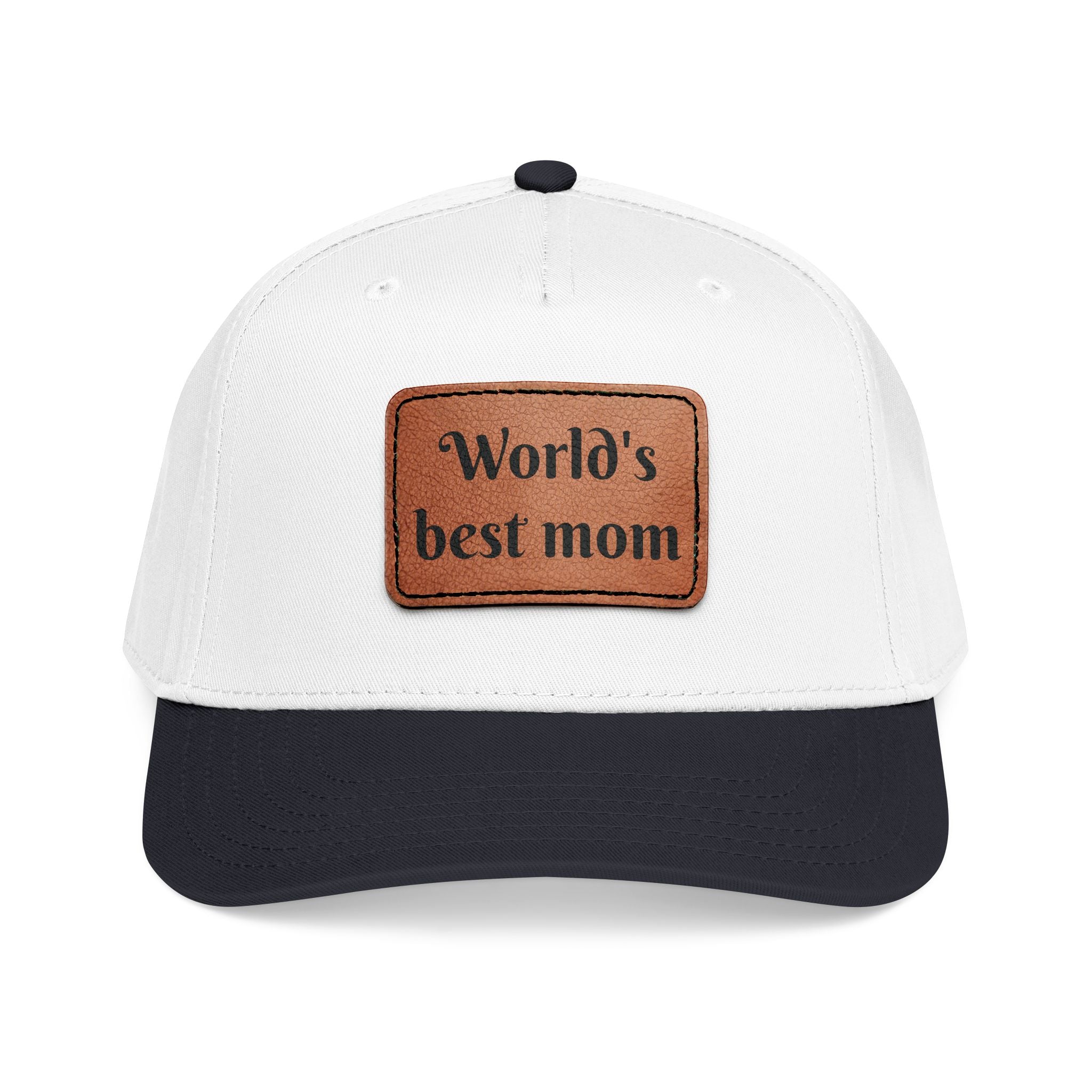 World's Best Mom Leather Patch Baseball Cap — Mother's Day Gift