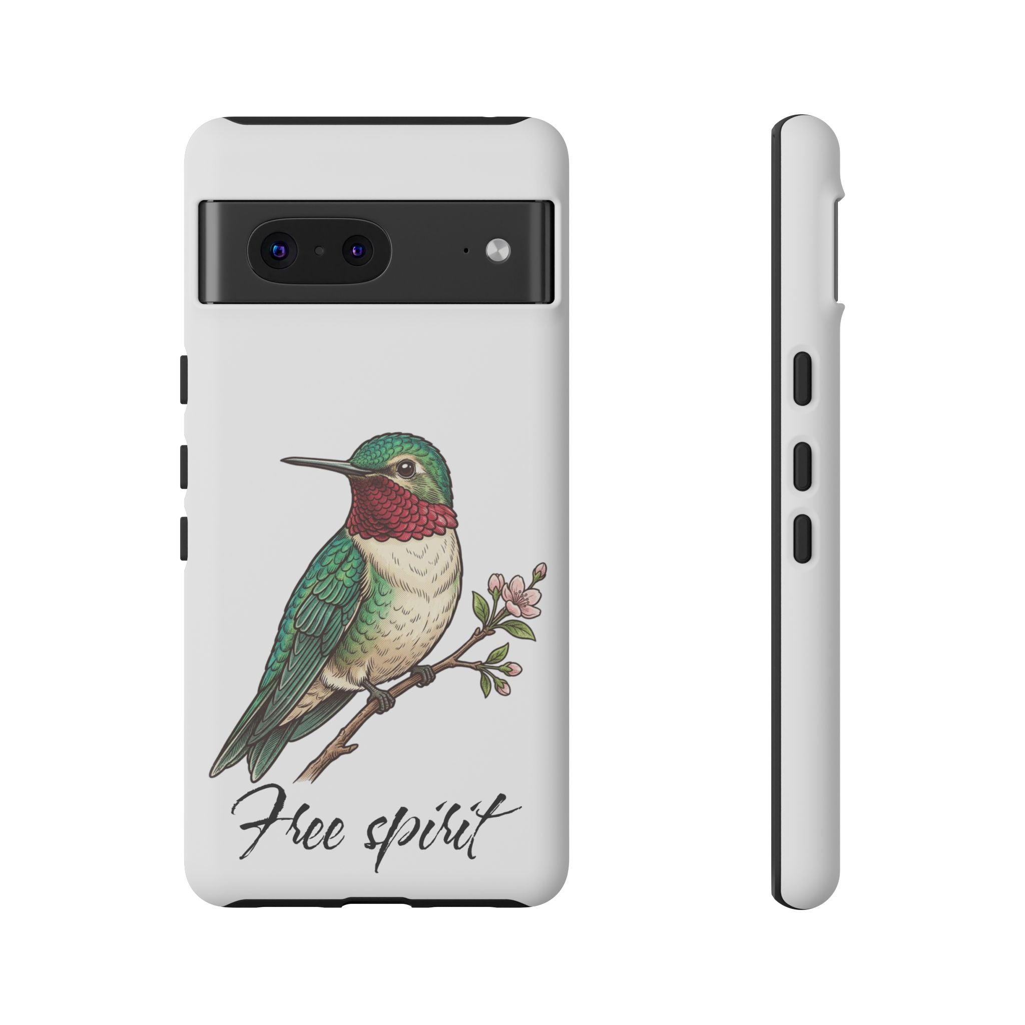 Hummingbird 'Free Spirit' Tough Phone Case — Protective Floral Bird Design