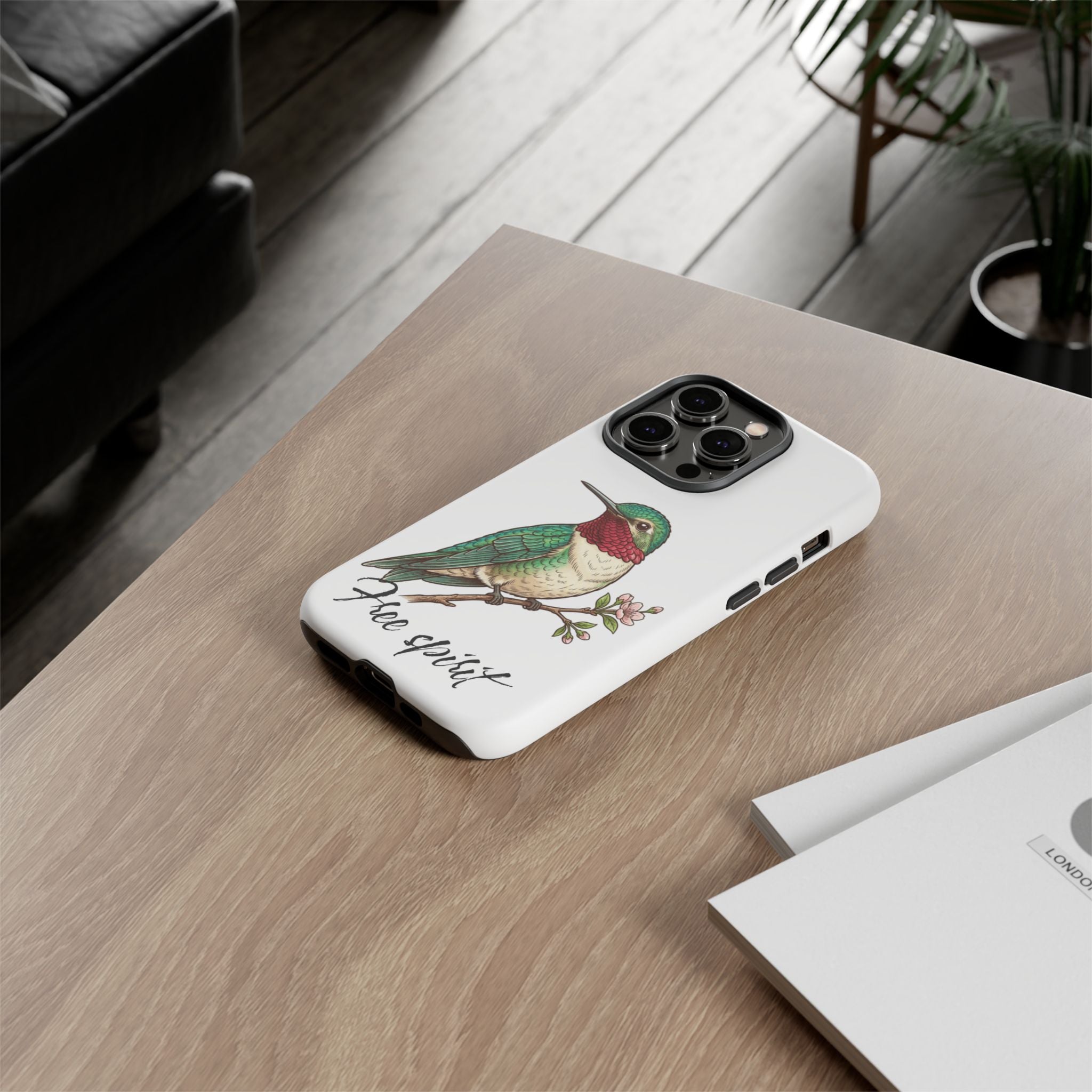Hummingbird 'Free Spirit' Tough Phone Case — Protective Floral Bird Design