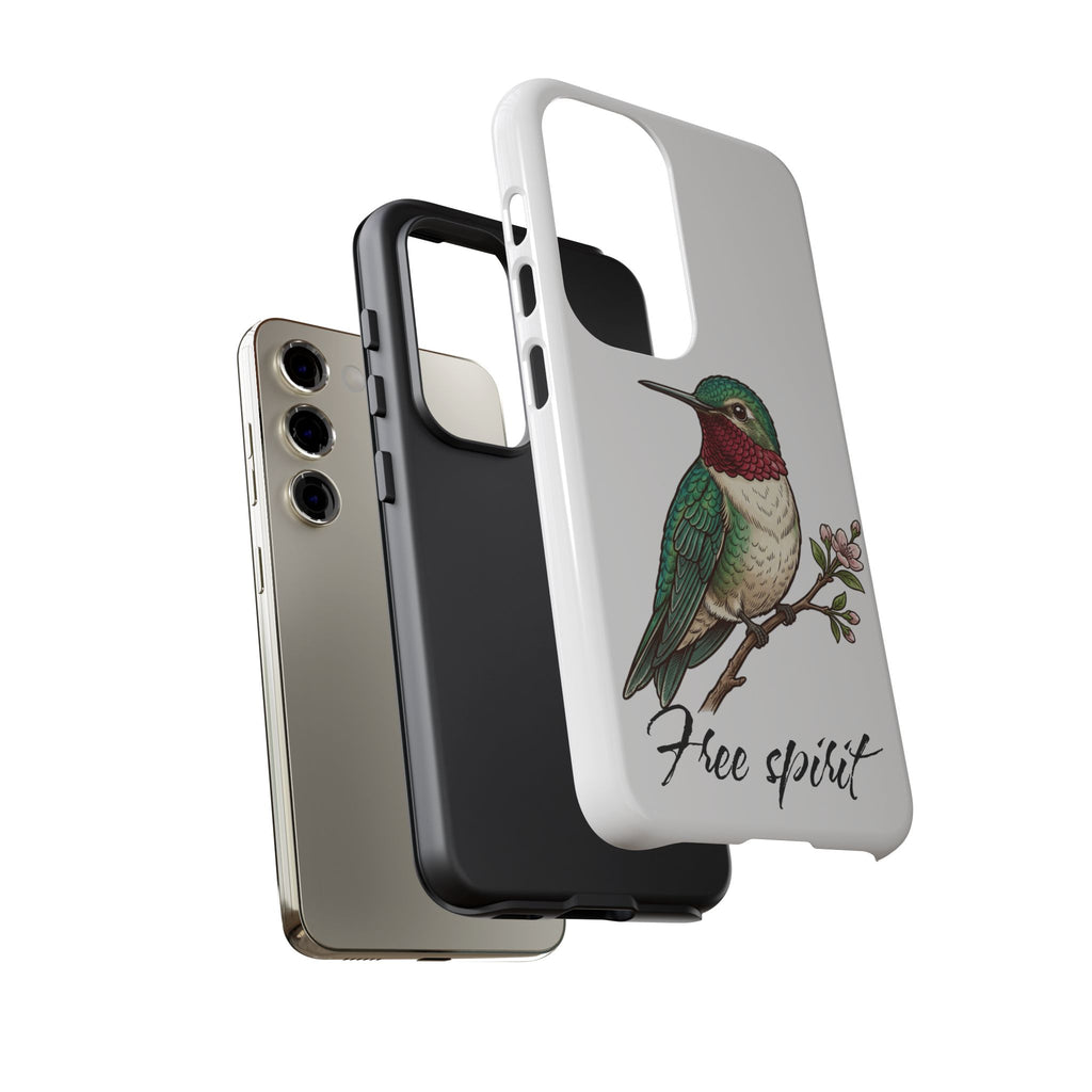 Hummingbird 'Free Spirit' Tough Phone Case — Protective Floral Bird Design