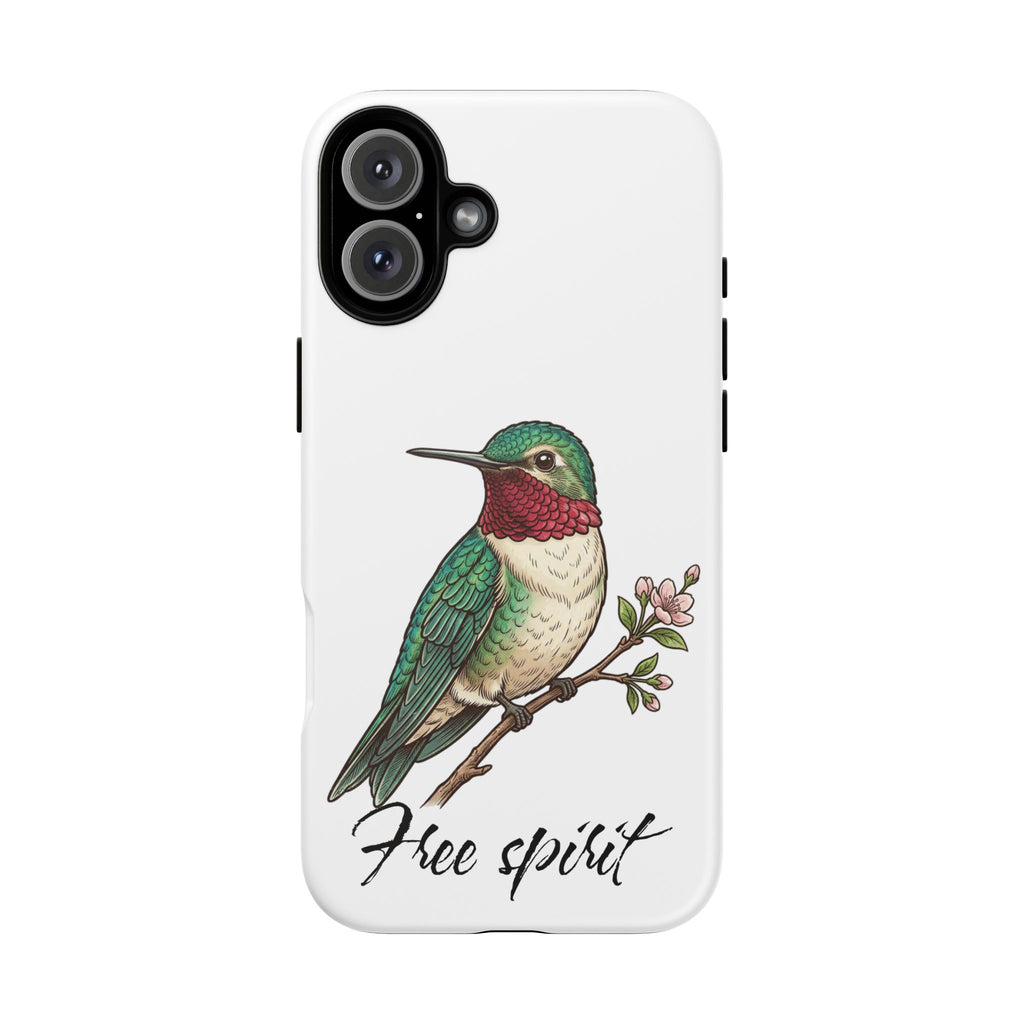 Hummingbird 'Free Spirit' Tough Phone Case — Protective Floral Bird Design