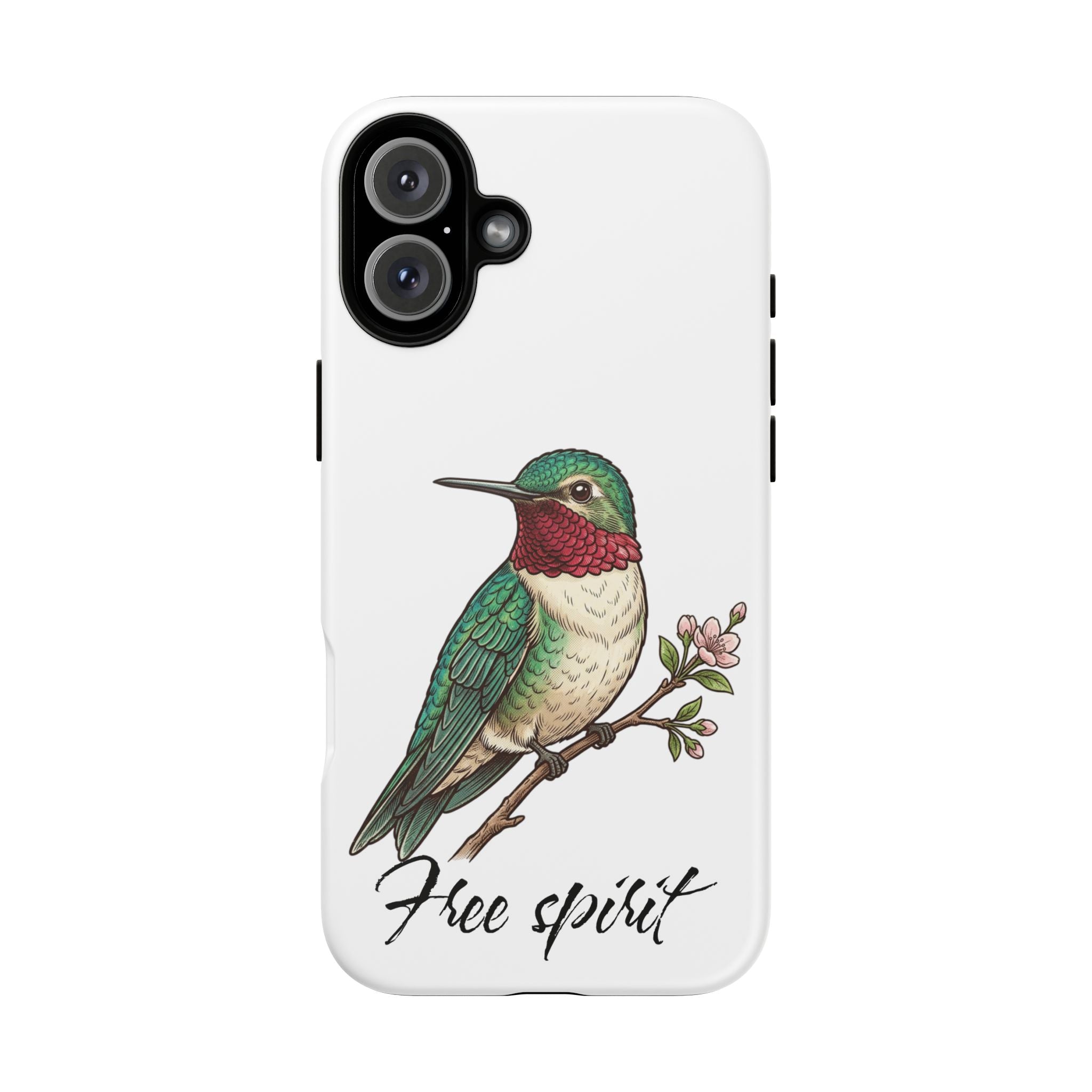 Hummingbird 'Free Spirit' Tough Phone Case — Protective Floral Bird Design