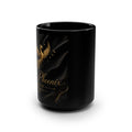 15oz Black Mug — Elegant Gold Phoenix Ceramic Coffee Cup