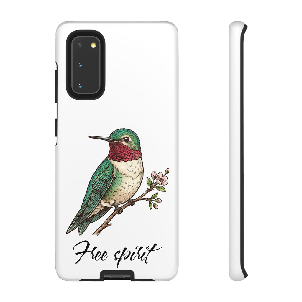 Hummingbird 'Free Spirit' Tough Phone Case — Protective Floral Bird Design