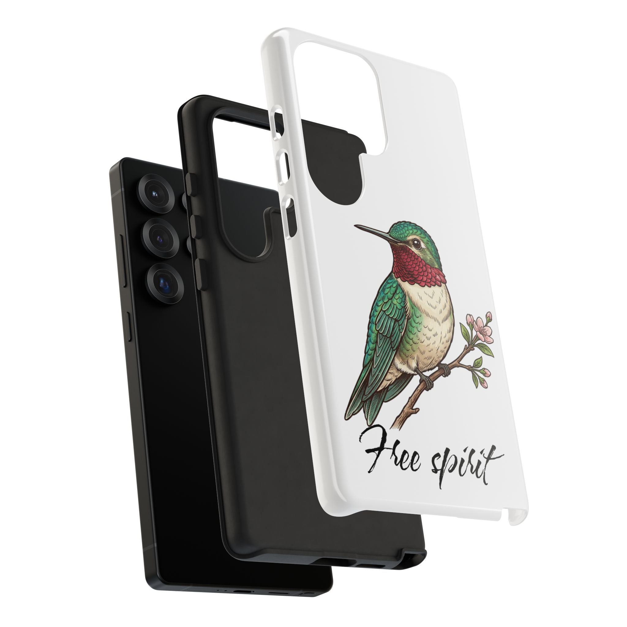 Hummingbird 'Free Spirit' Tough Phone Case — Protective Floral Bird Design
