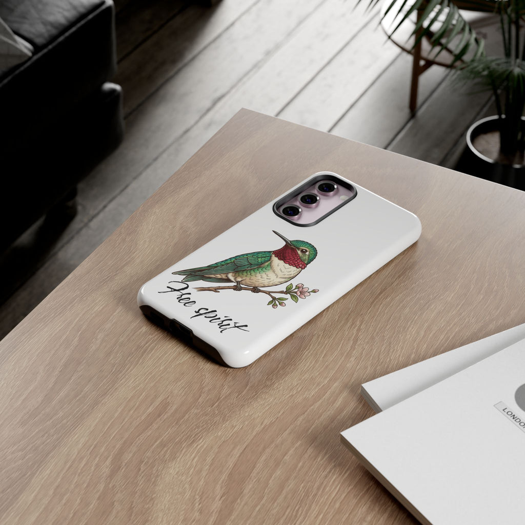 Hummingbird 'Free Spirit' Tough Phone Case — Protective Floral Bird Design