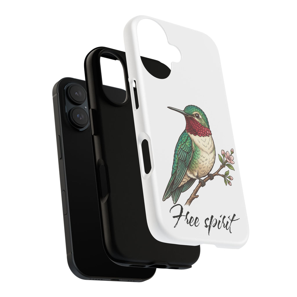 Hummingbird 'Free Spirit' Tough Phone Case — Protective Floral Bird Design