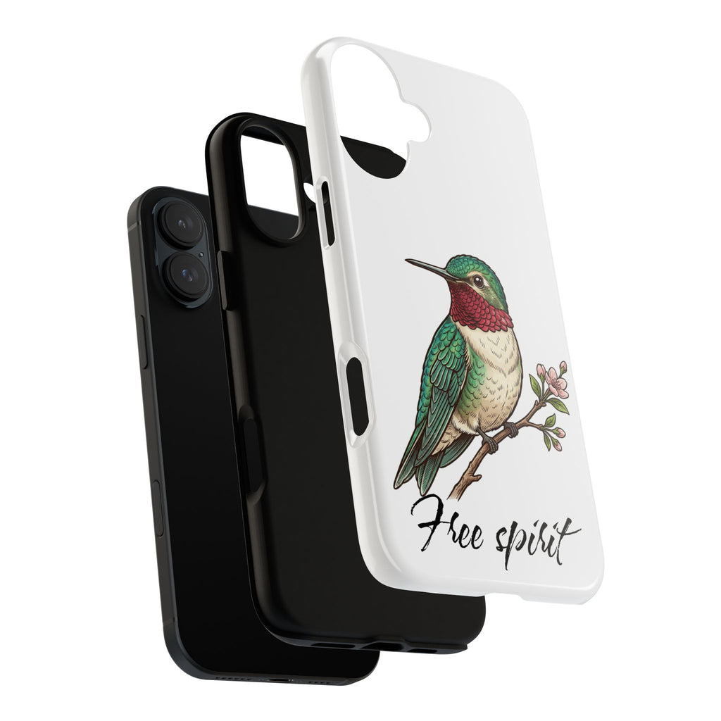 Hummingbird 'Free Spirit' Tough Phone Case — Protective Floral Bird Design