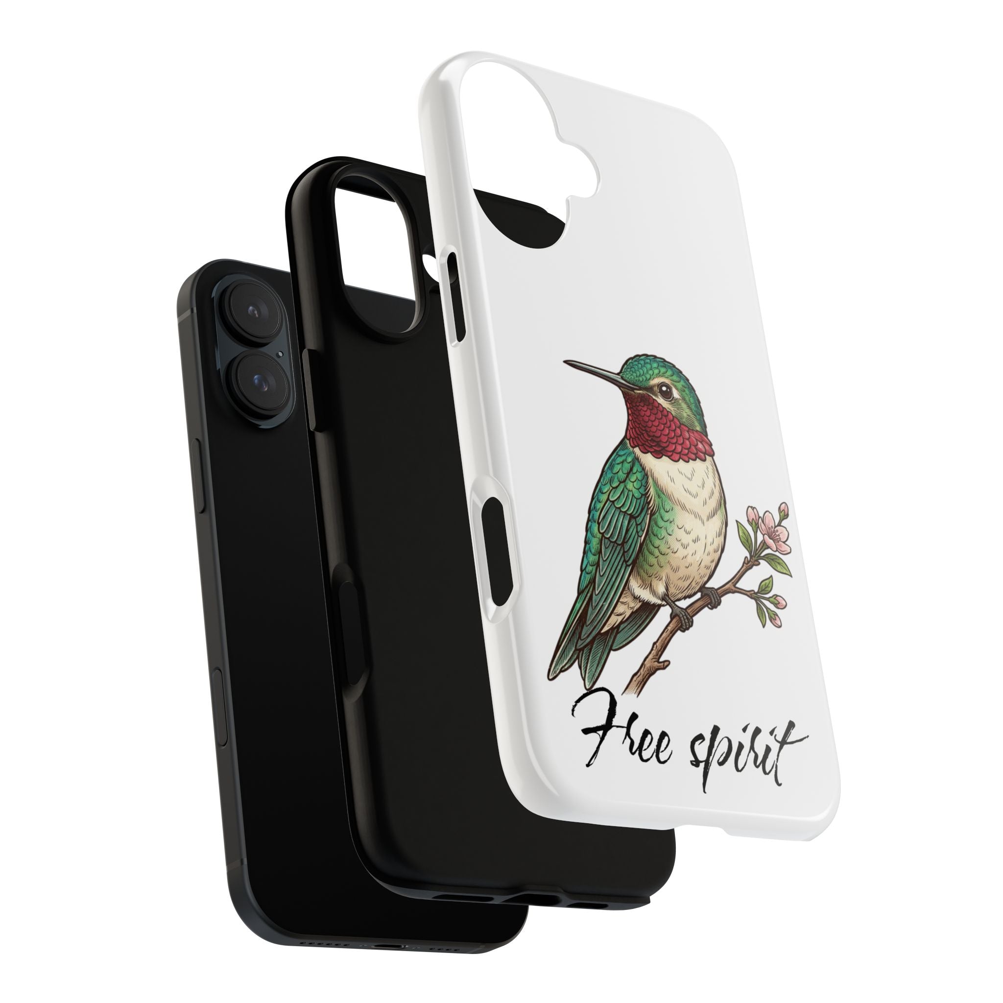 Hummingbird 'Free Spirit' Tough Phone Case — Protective Floral Bird Design