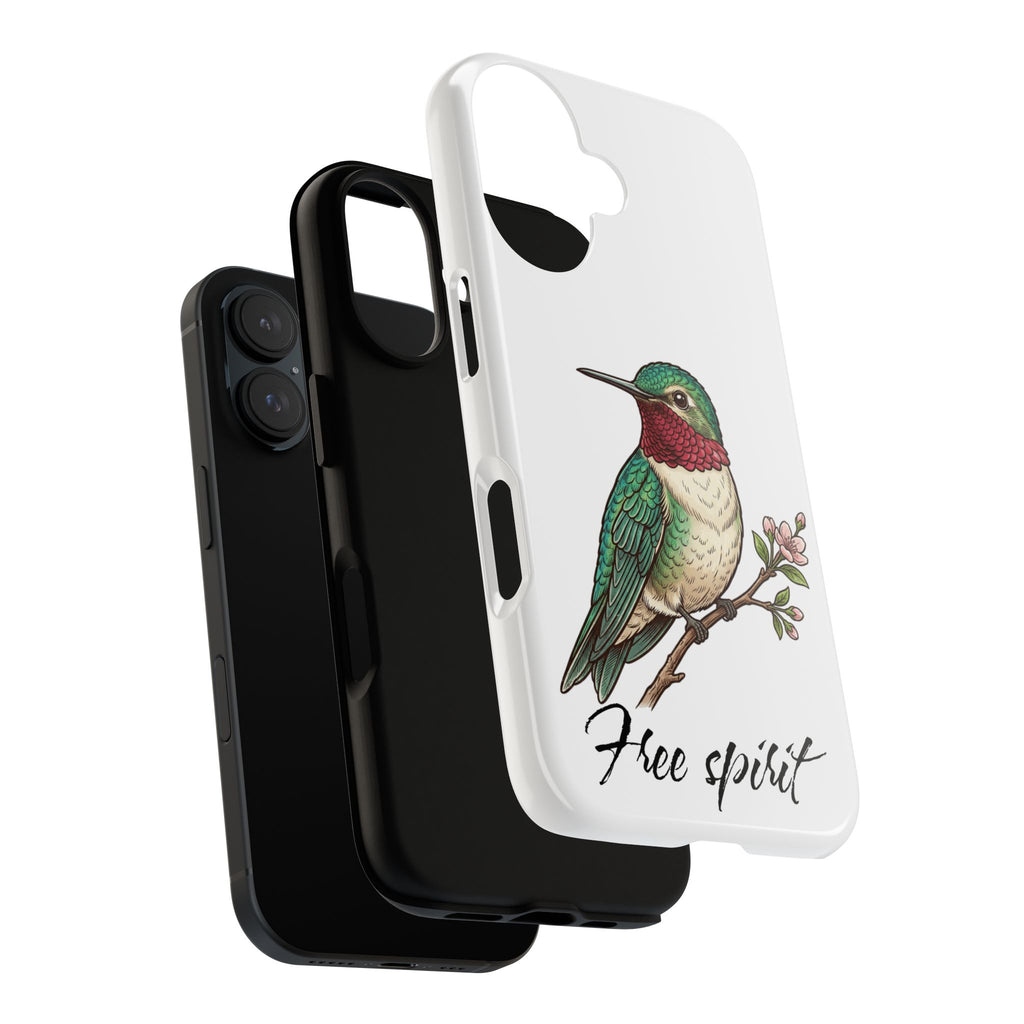 Hummingbird 'Free Spirit' Tough Phone Case — Protective Floral Bird Design