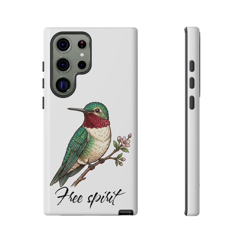 Hummingbird 'Free Spirit' Tough Phone Case — Protective Floral Bird Design