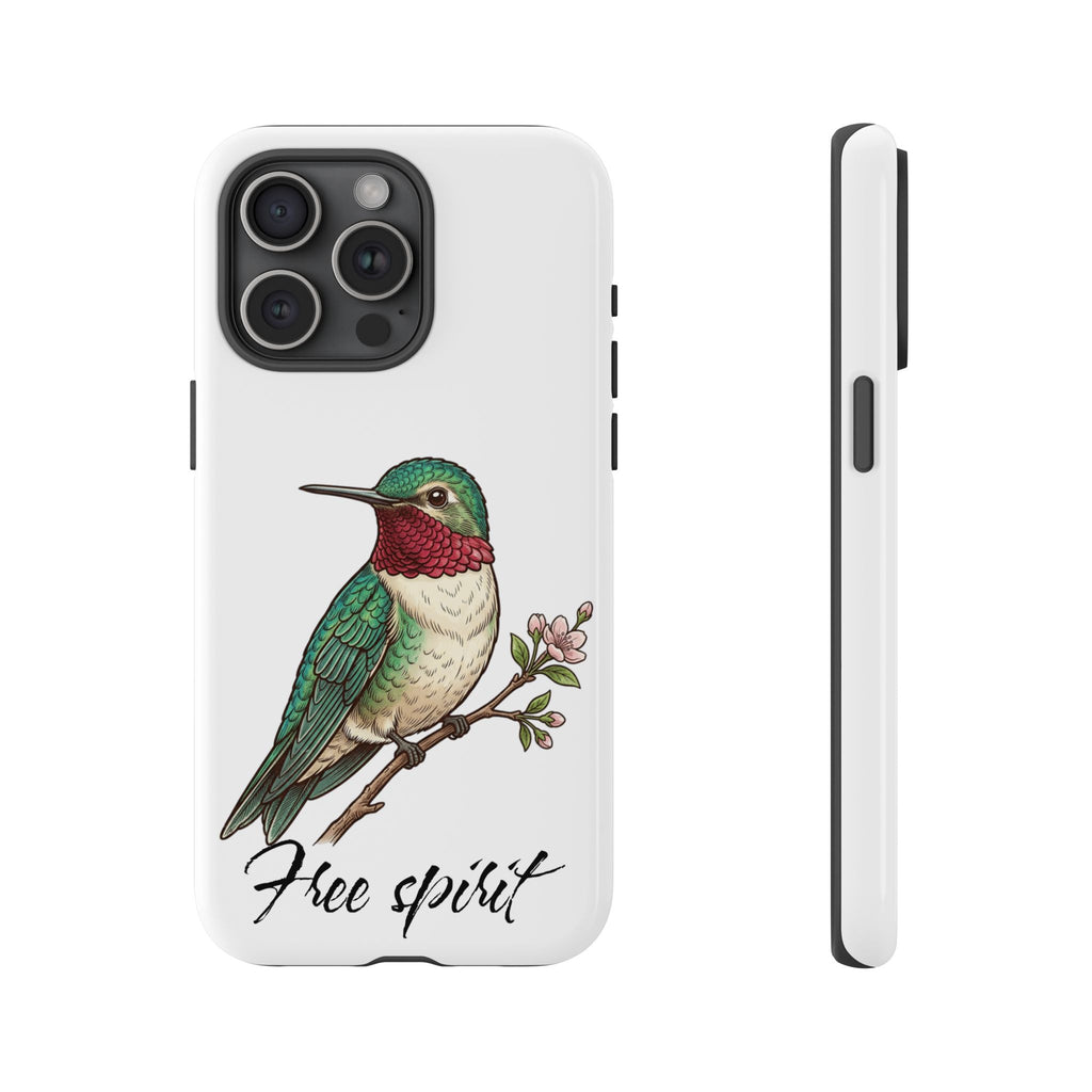 Hummingbird 'Free Spirit' Tough Phone Case — Protective Floral Bird Design
