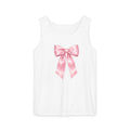 Pink Satin Bow Tank Top — Cute Giftable Ribbon Graphic Tank