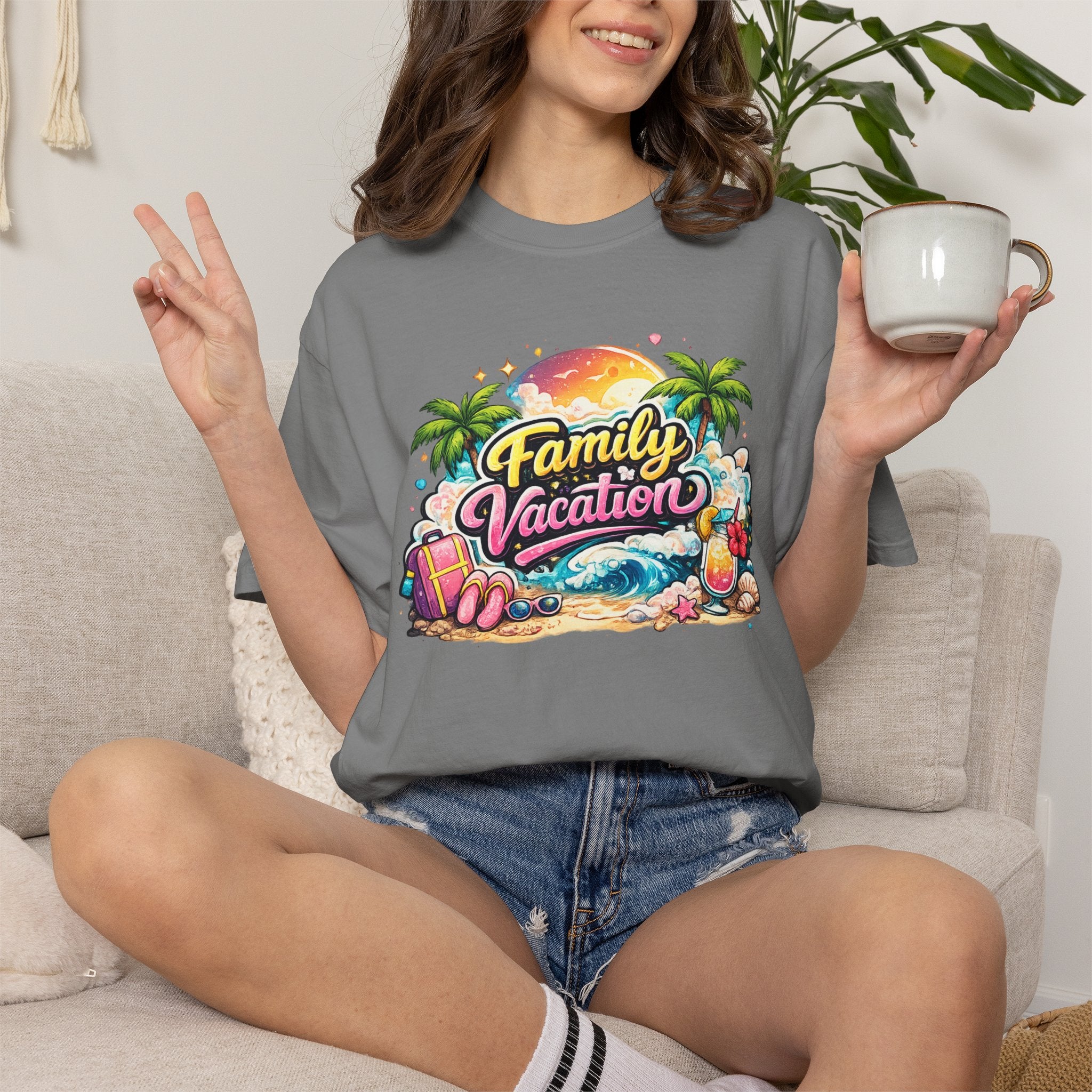 Family Vacation T-Shirt — Tropical Beach Graphic Tee