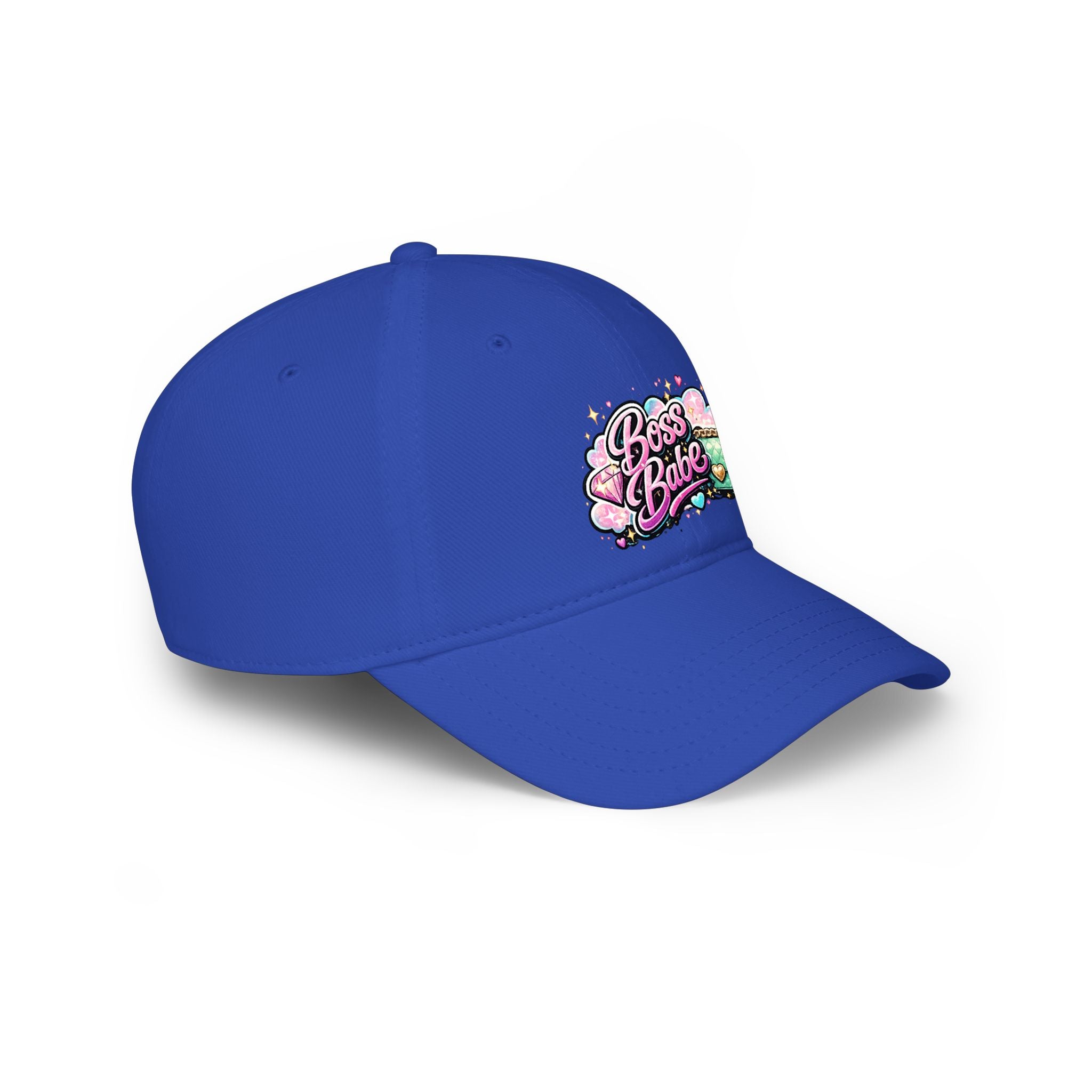 Boss Babe Baseball Cap — Cute Pink Glitter Graphic Low Profile Hat