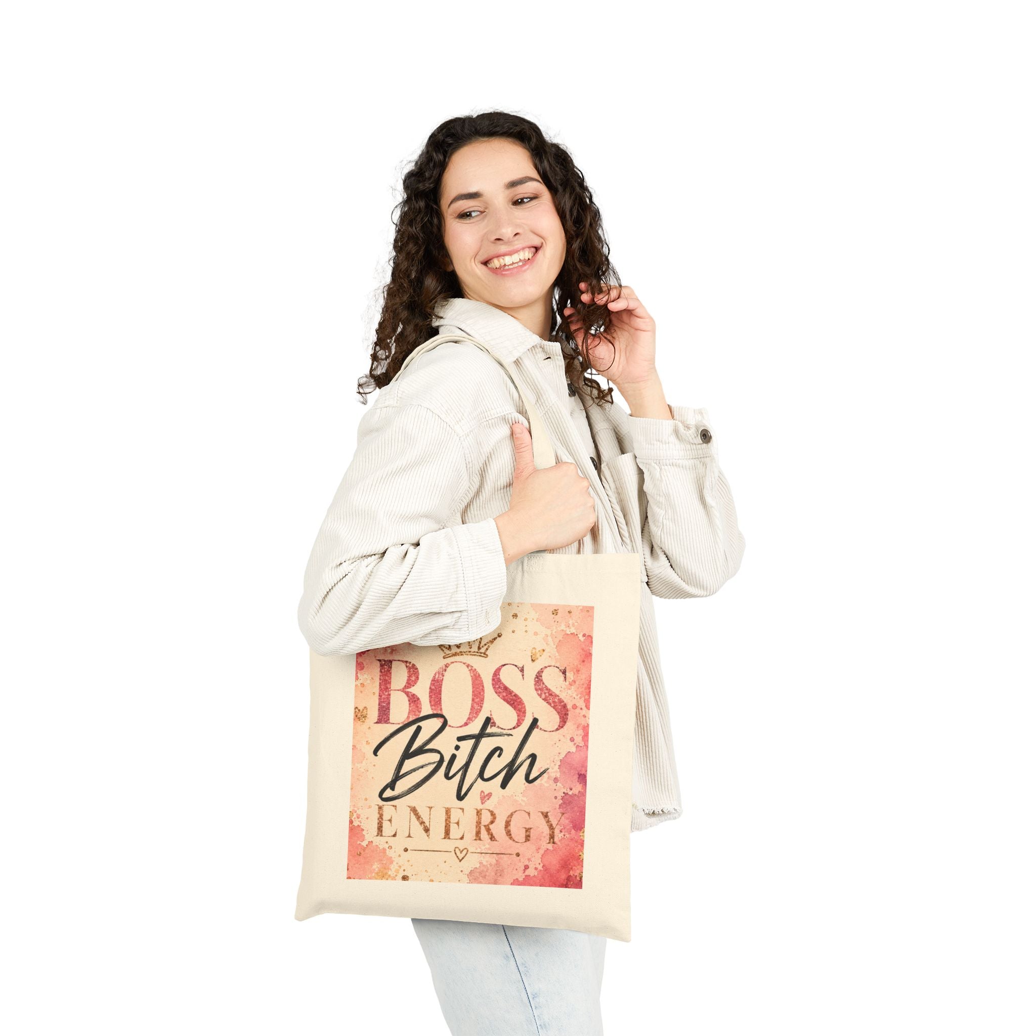 Boss Bitch Energy Tote Bag — Empowering Women's Canvas Shopper