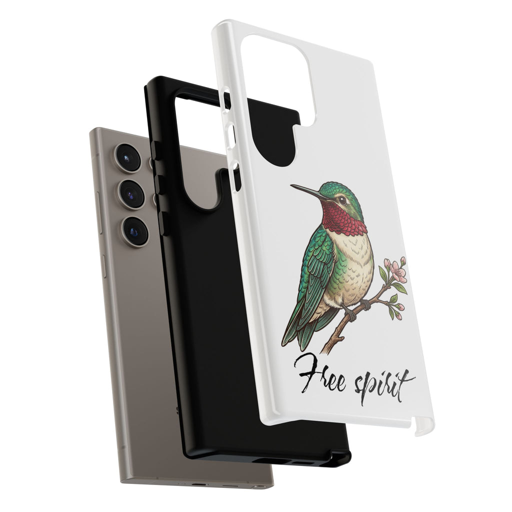 Hummingbird 'Free Spirit' Tough Phone Case — Protective Floral Bird Design