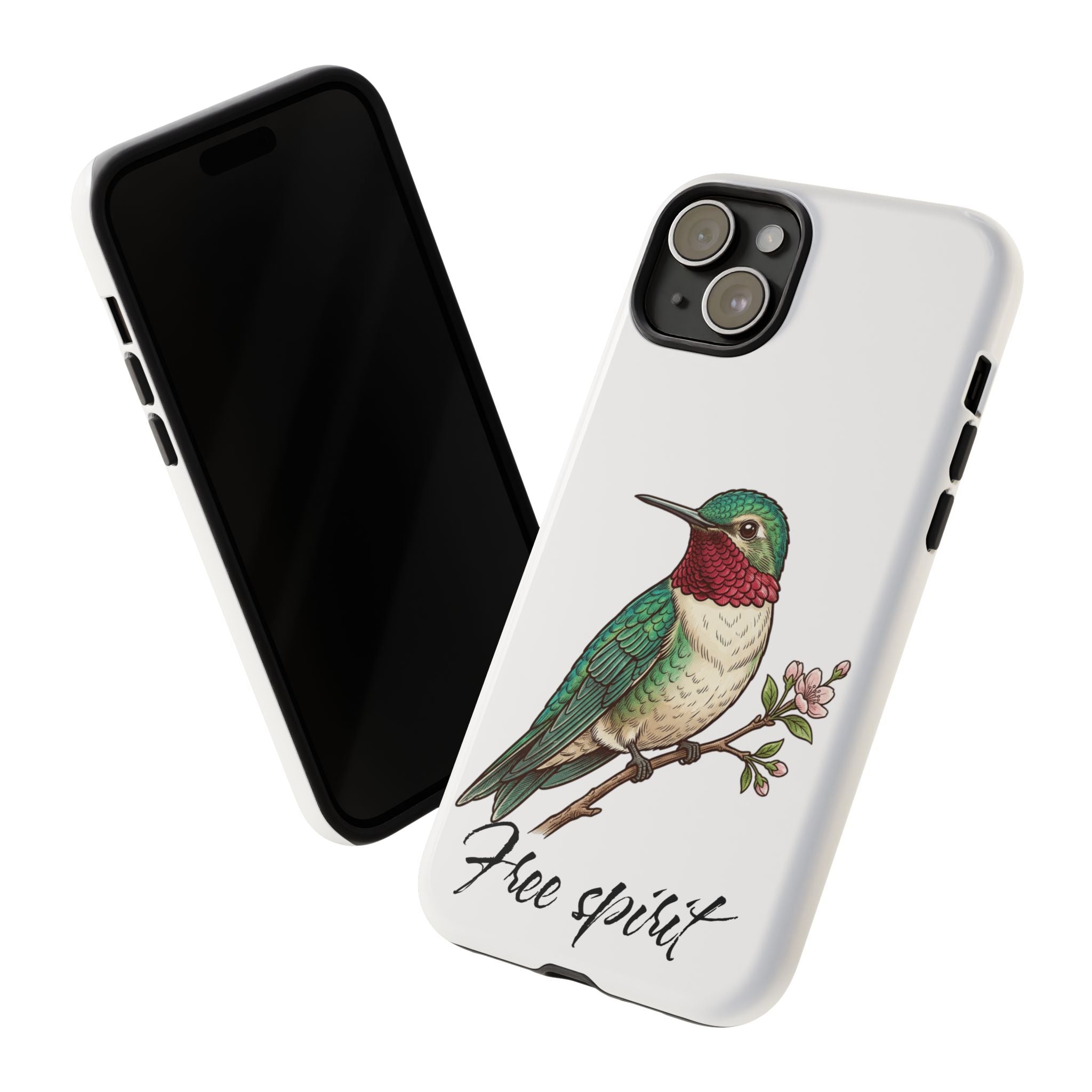 Hummingbird 'Free Spirit' Tough Phone Case — Protective Floral Bird Design
