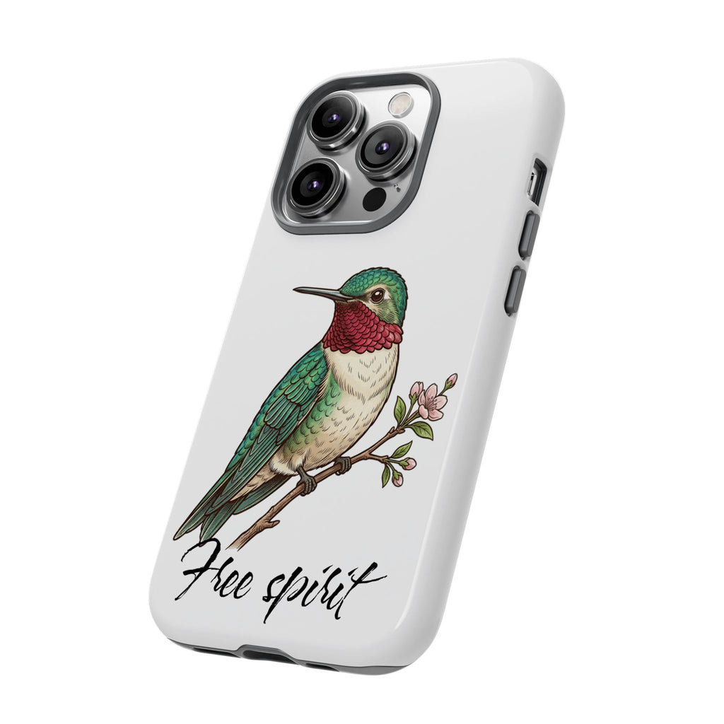 Hummingbird 'Free Spirit' Tough Phone Case — Protective Floral Bird Design