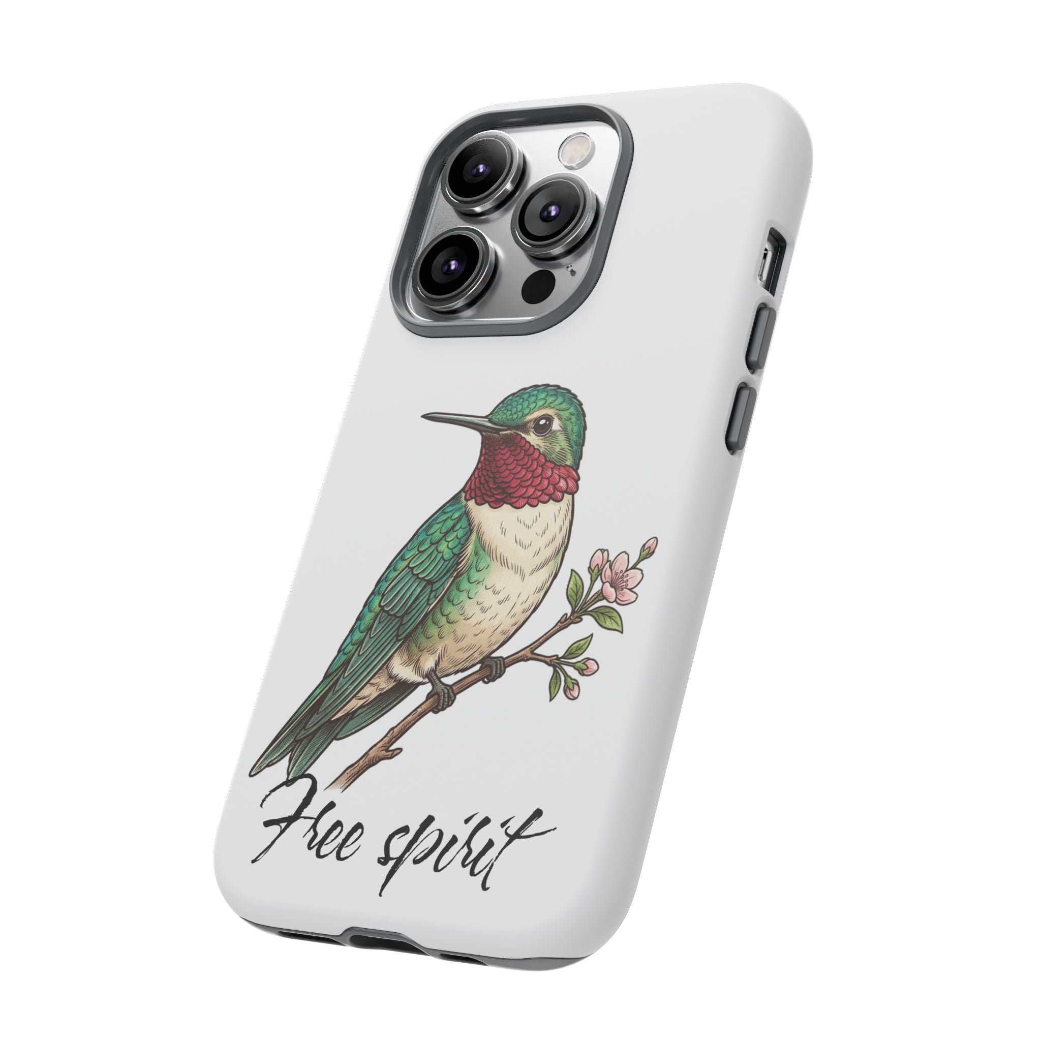 Hummingbird 'Free Spirit' Tough Phone Case — Protective Floral Bird Design