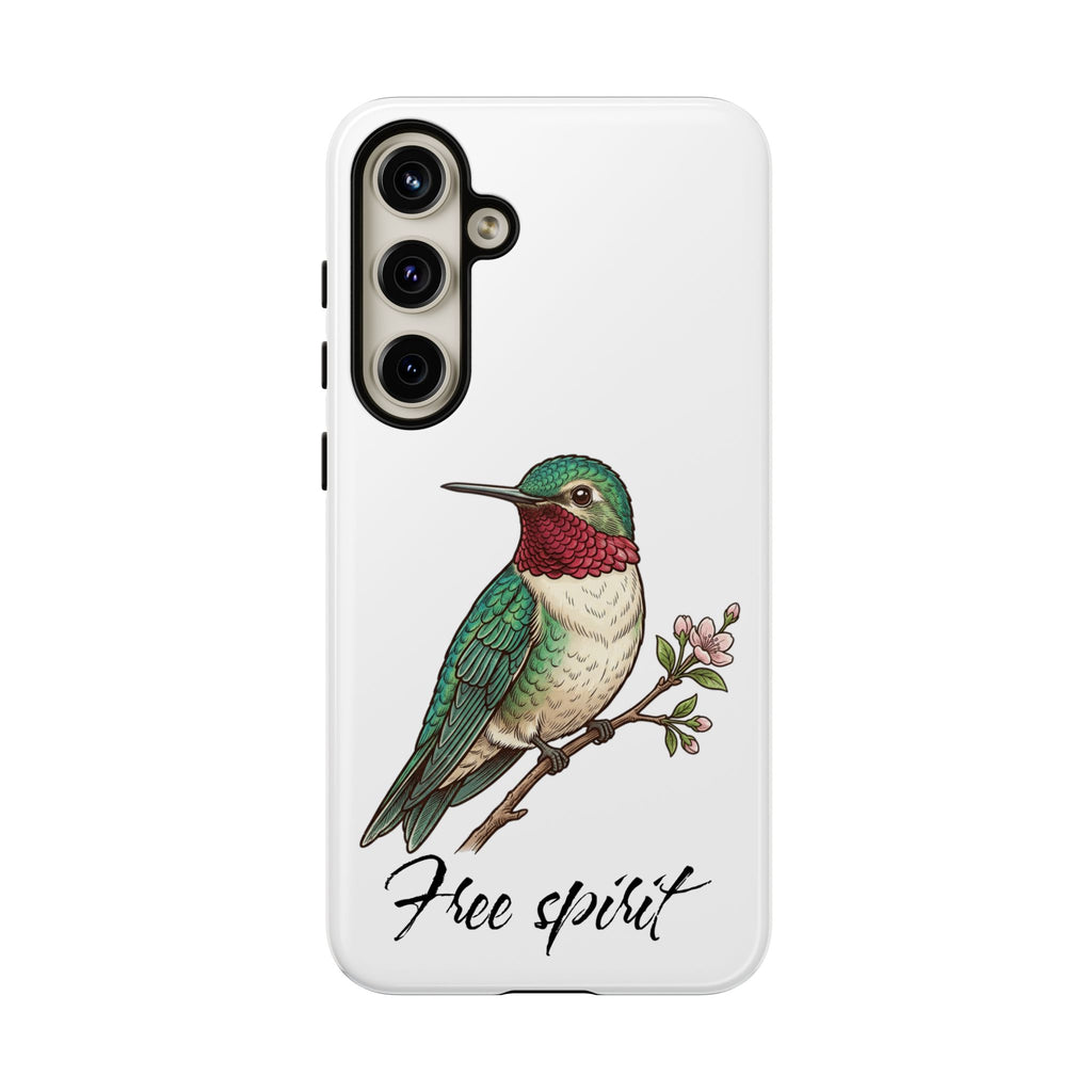 Hummingbird 'Free Spirit' Tough Phone Case — Protective Floral Bird Design