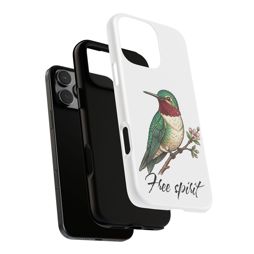 Hummingbird 'Free Spirit' Tough Phone Case — Protective Floral Bird Design