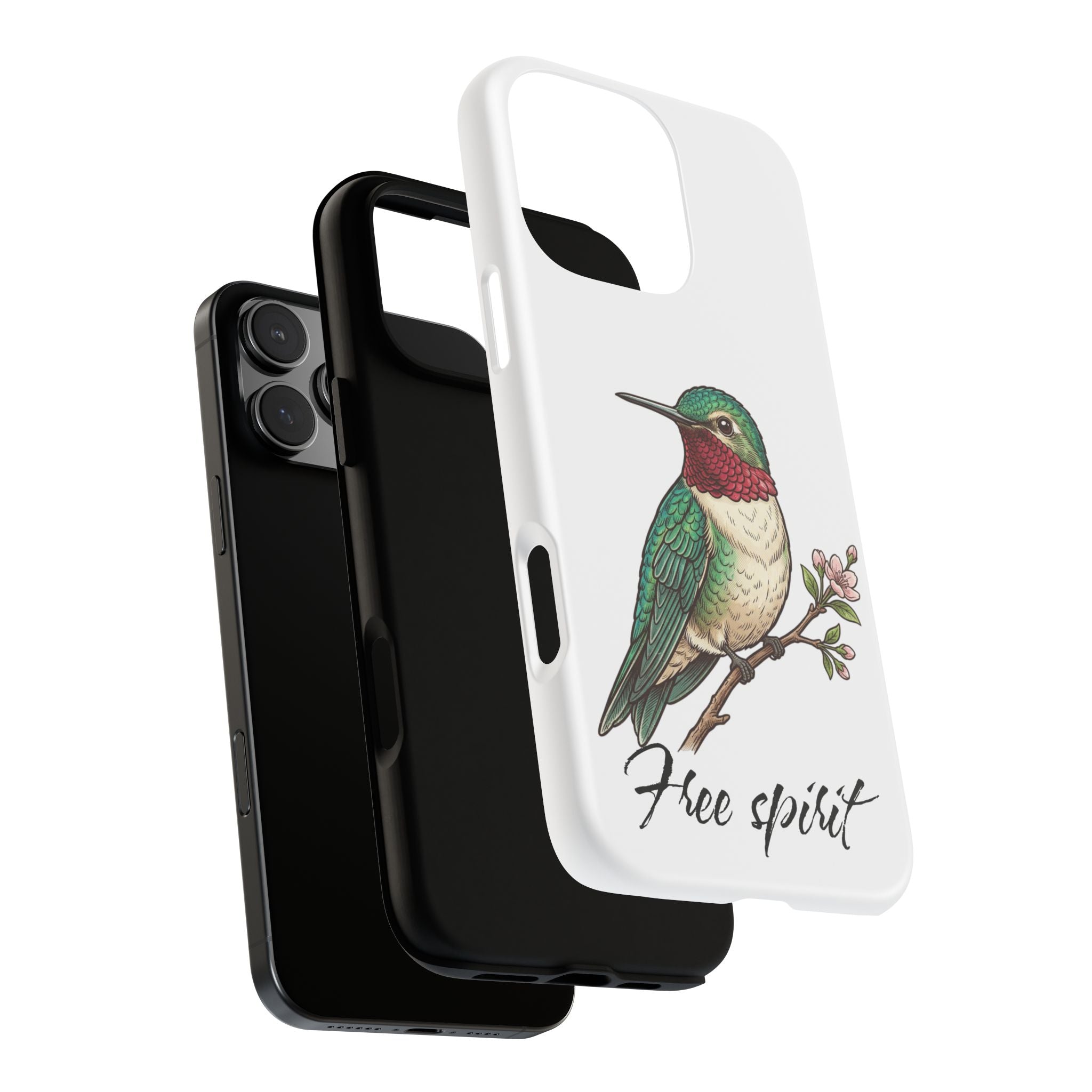 Hummingbird 'Free Spirit' Tough Phone Case — Protective Floral Bird Design