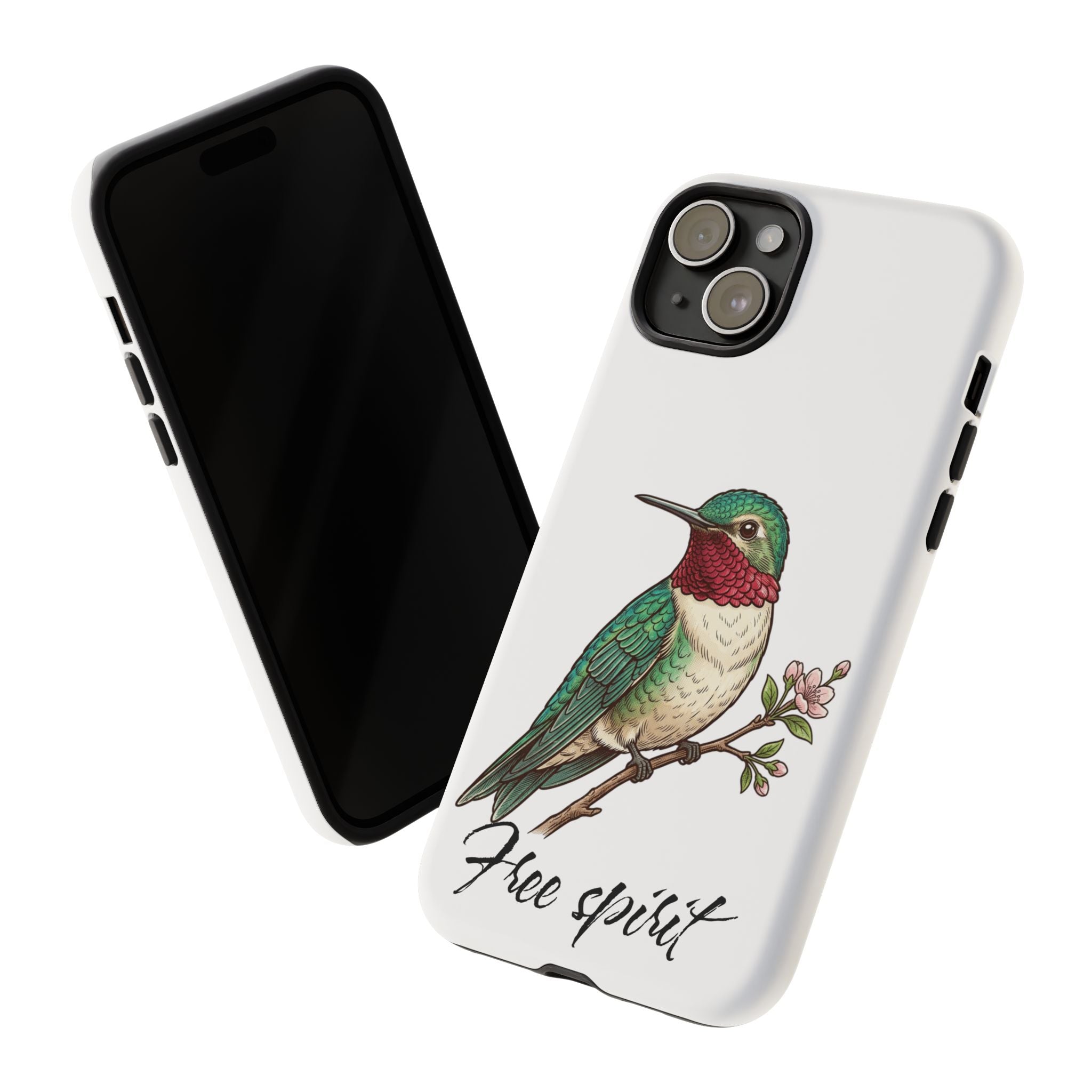 Hummingbird 'Free Spirit' Tough Phone Case — Protective Floral Bird Design