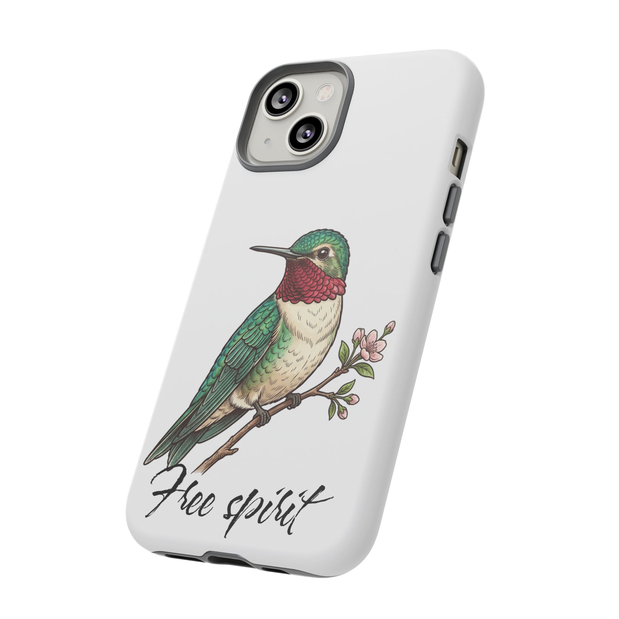 Hummingbird 'Free Spirit' Tough Phone Case — Protective Floral Bird Design
