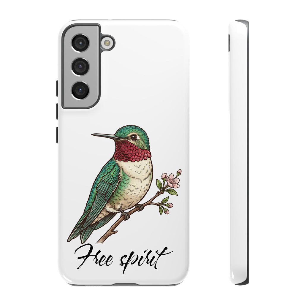 Hummingbird 'Free Spirit' Tough Phone Case — Protective Floral Bird Design