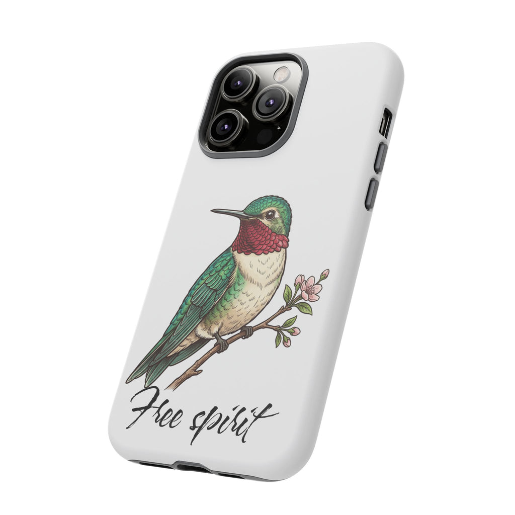 Hummingbird 'Free Spirit' Tough Phone Case — Protective Floral Bird Design