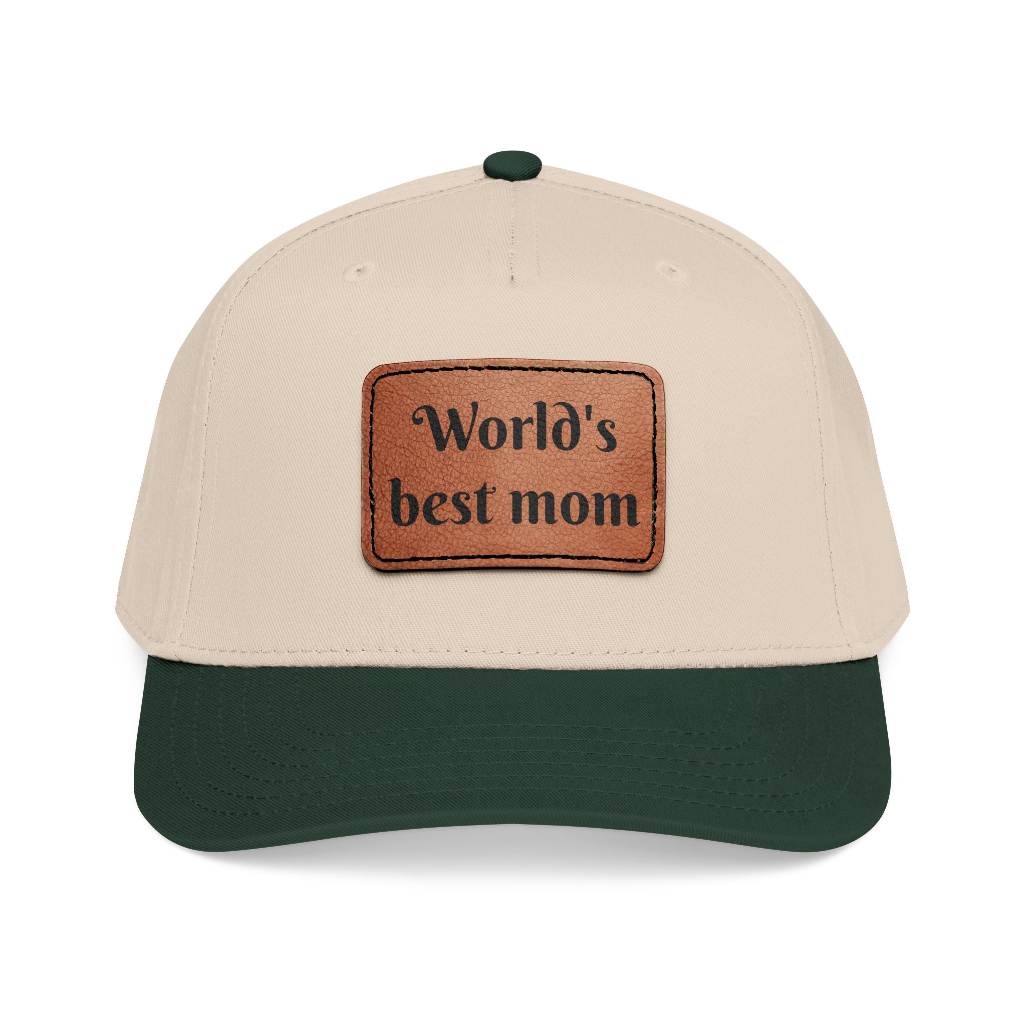 World's Best Mom Leather Patch Baseball Cap — Mother's Day Gift