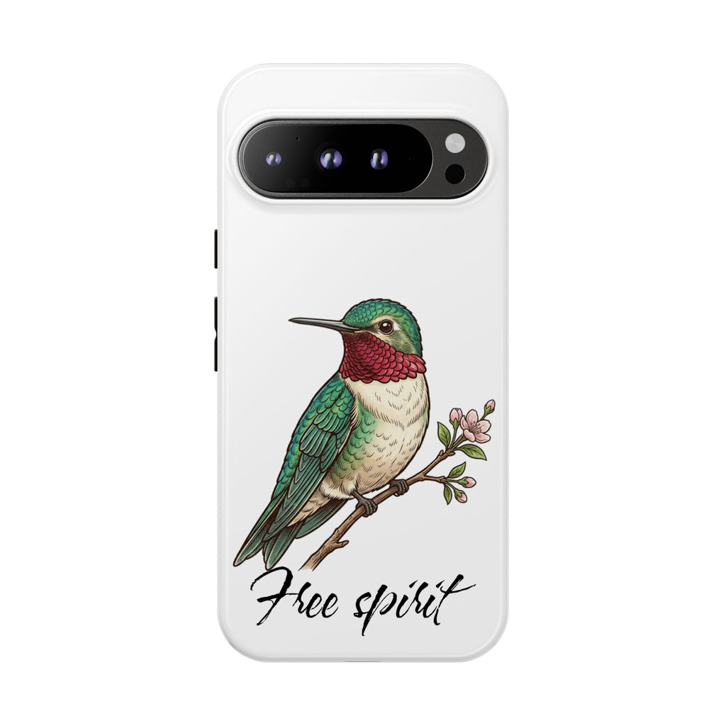 Hummingbird 'Free Spirit' Tough Phone Case — Protective Floral Bird Design