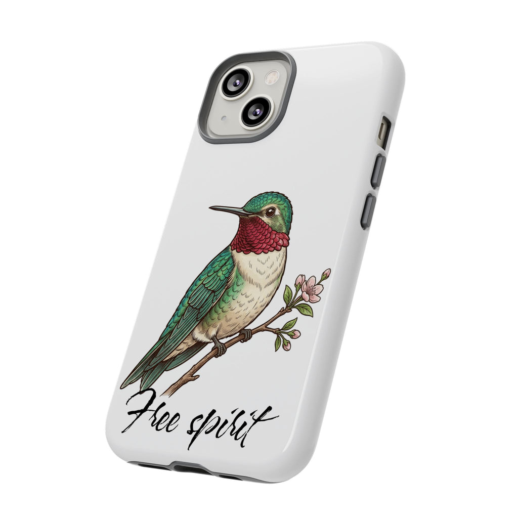 Hummingbird 'Free Spirit' Tough Phone Case — Protective Floral Bird Design