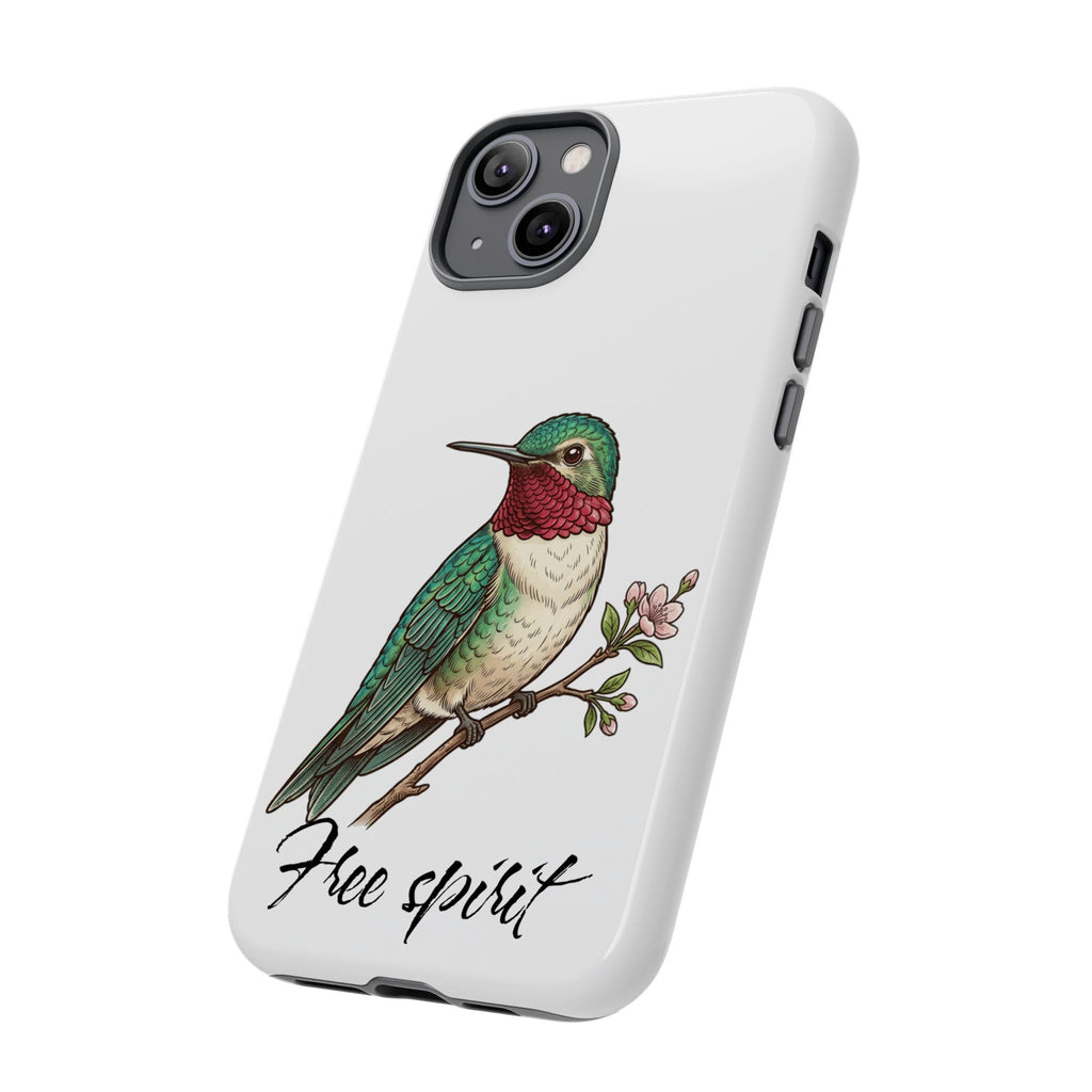 Hummingbird 'Free Spirit' Tough Phone Case — Protective Floral Bird Design