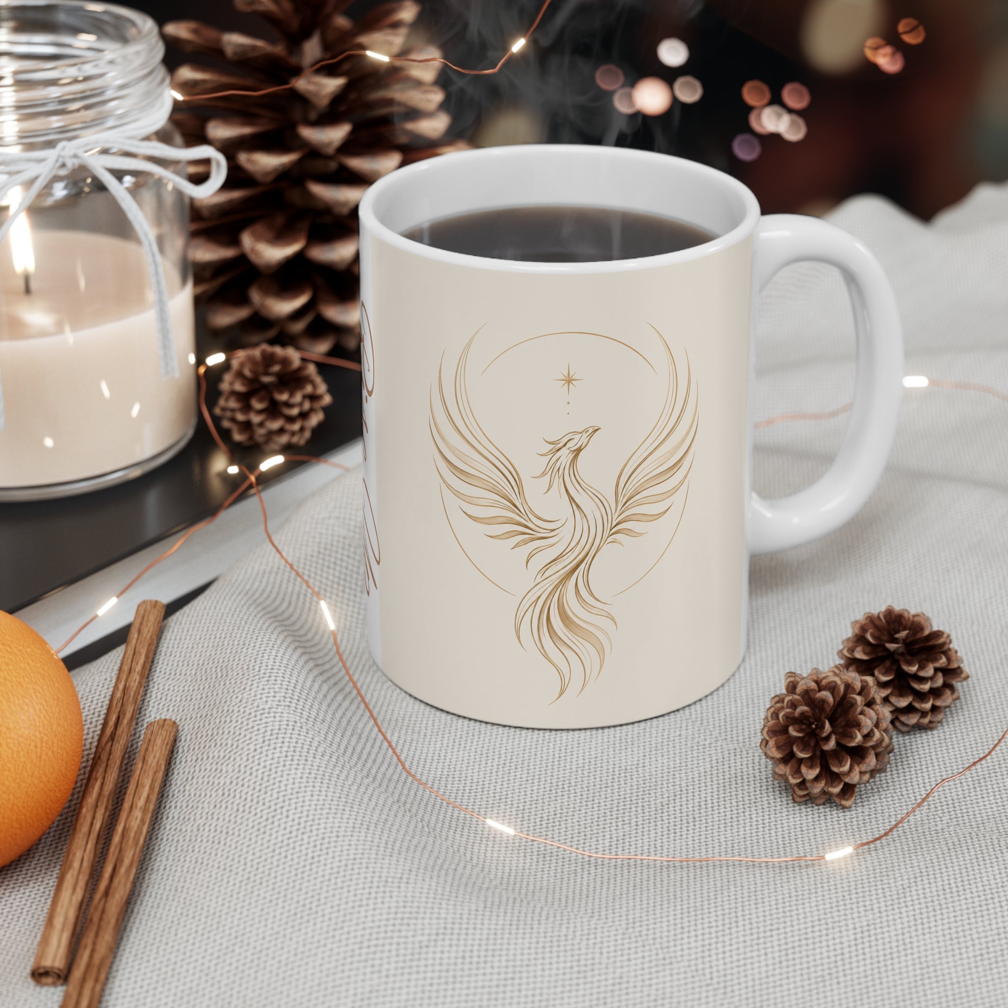Phoenix Rise Up Mug — Inspirational 11oz Ceramic Coffee Cup